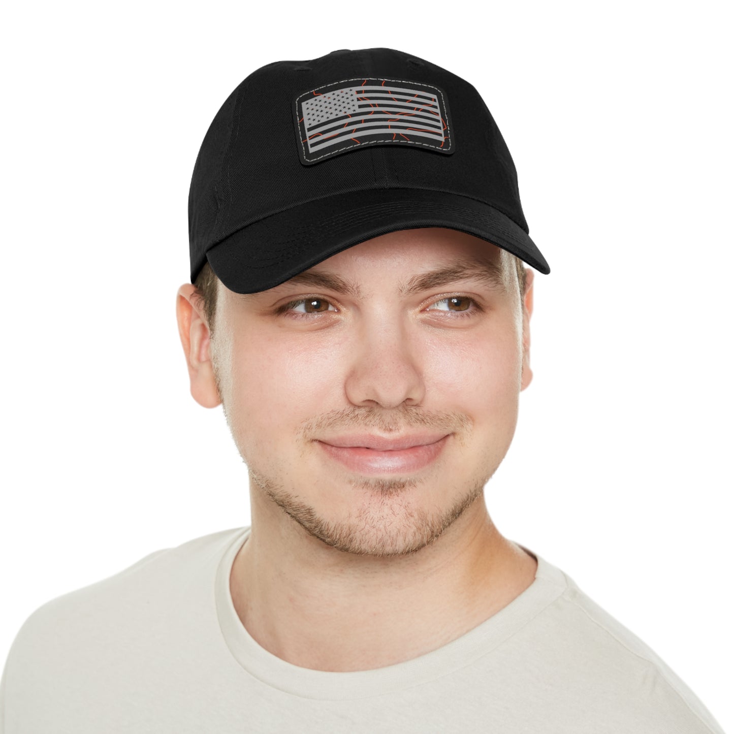 Topography American Flag Hat with Leather Patch