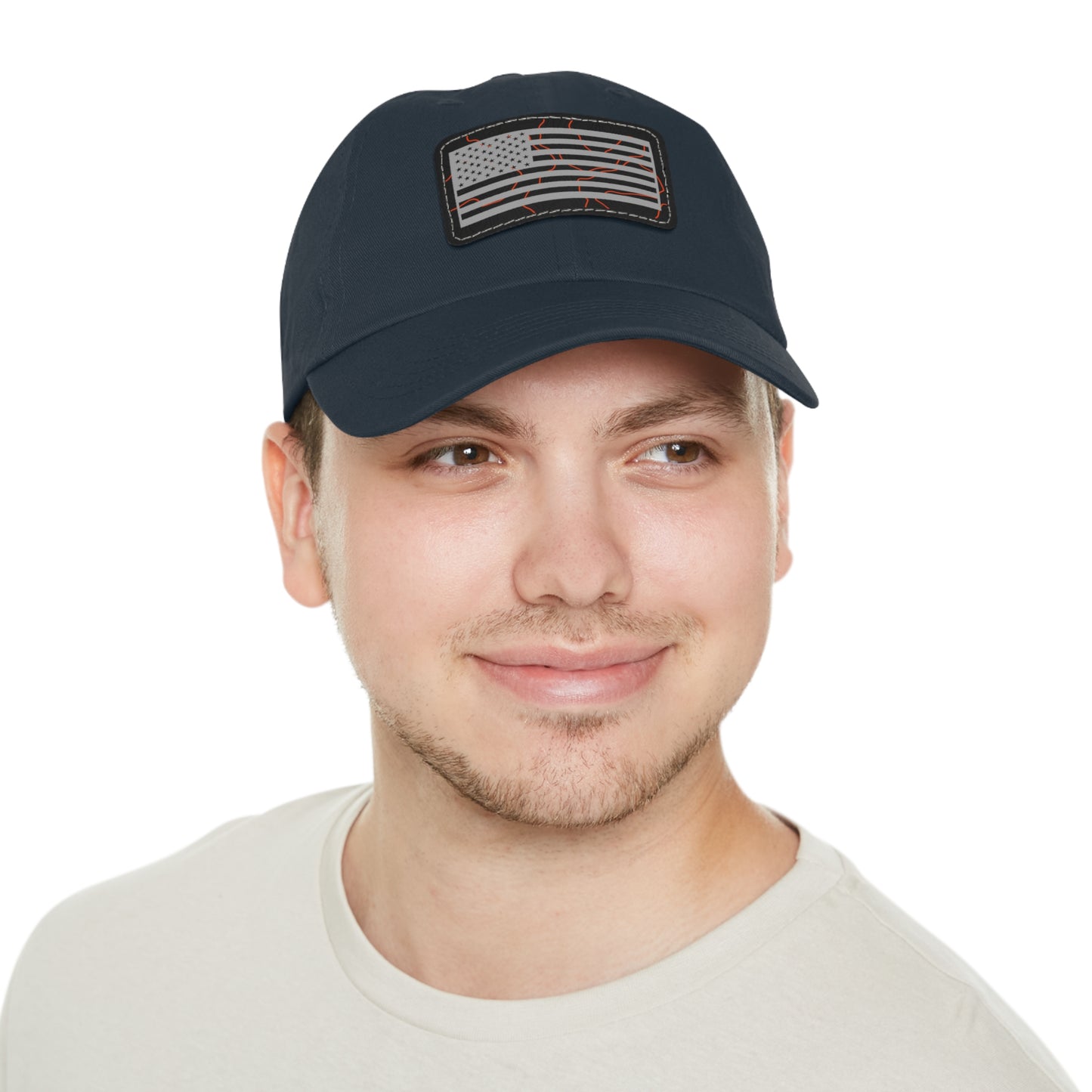 Topography American Flag Hat with Leather Patch