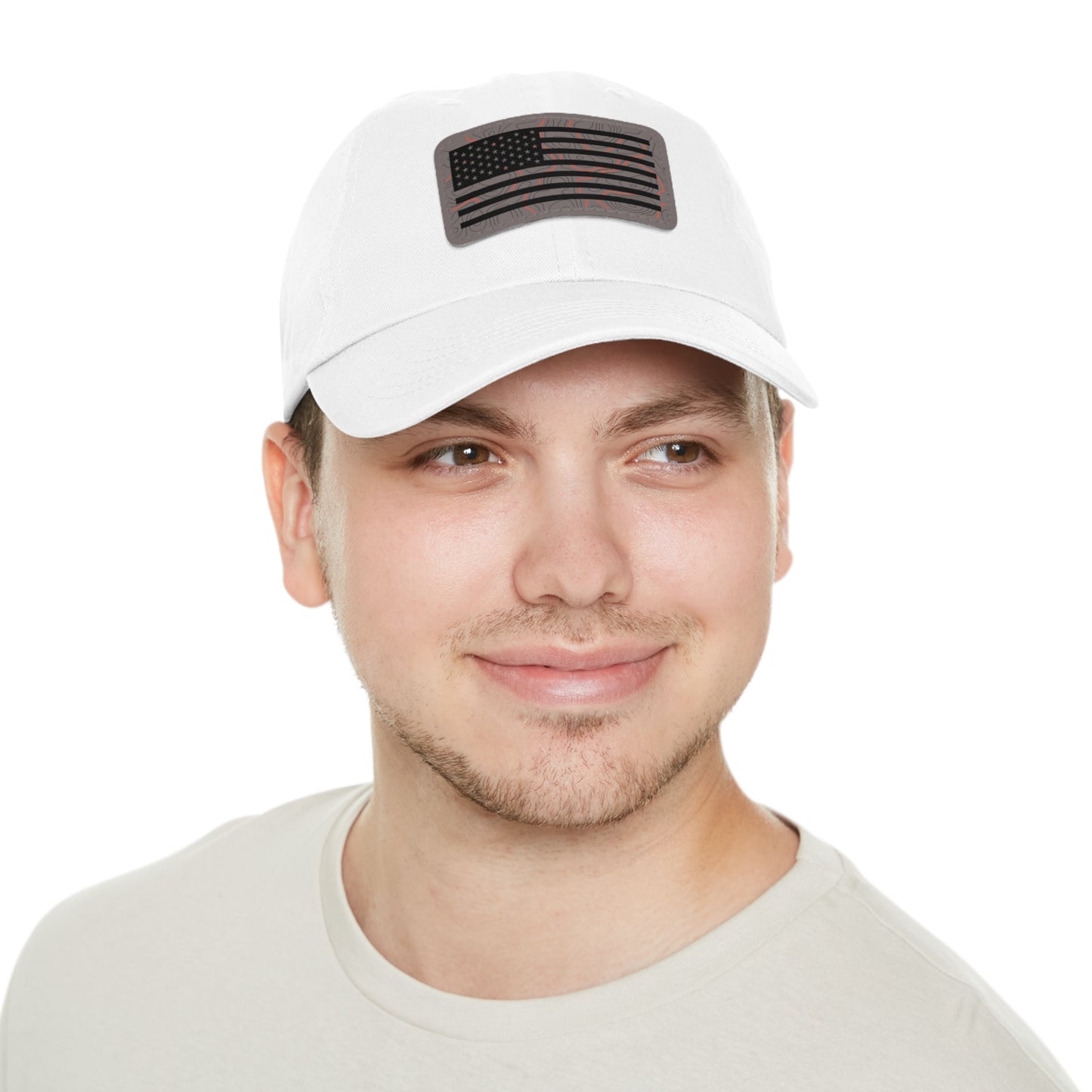 Topography American Flag Hat with Leather Patch