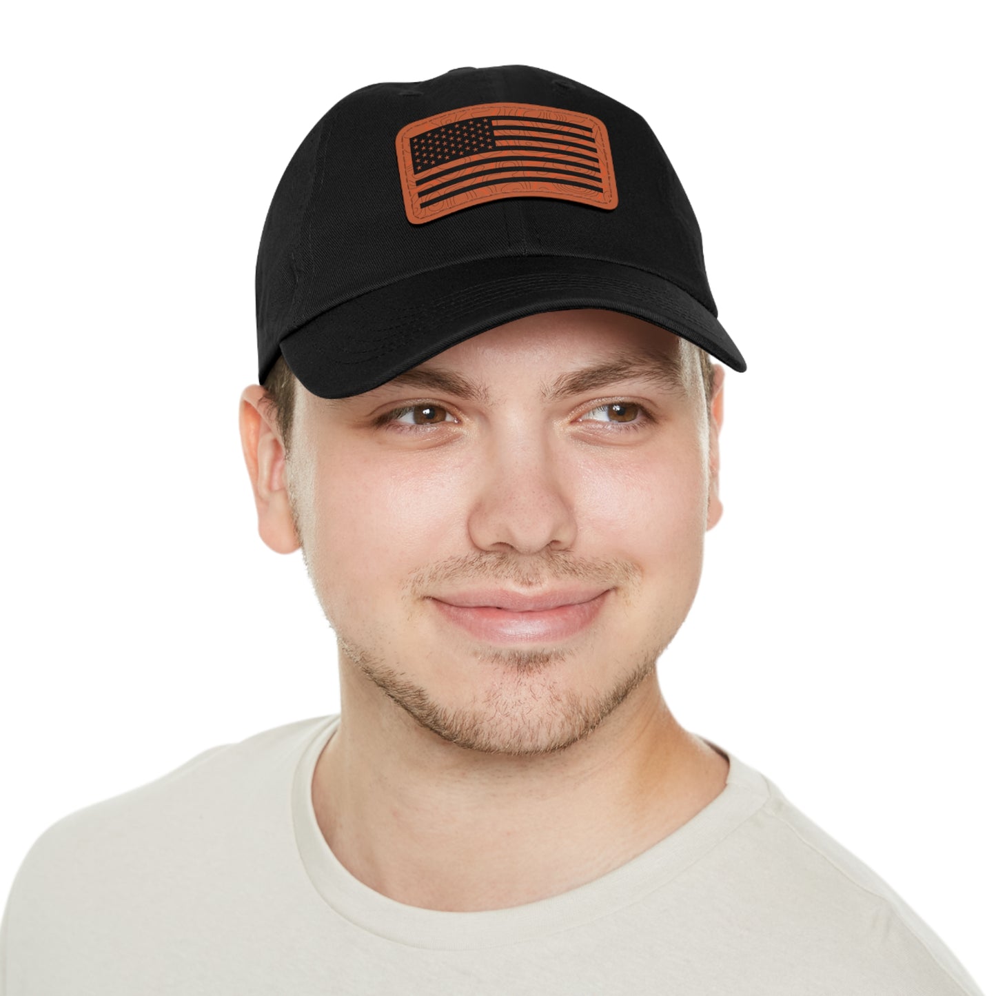 Topography American Flag Hat with Leather Patch