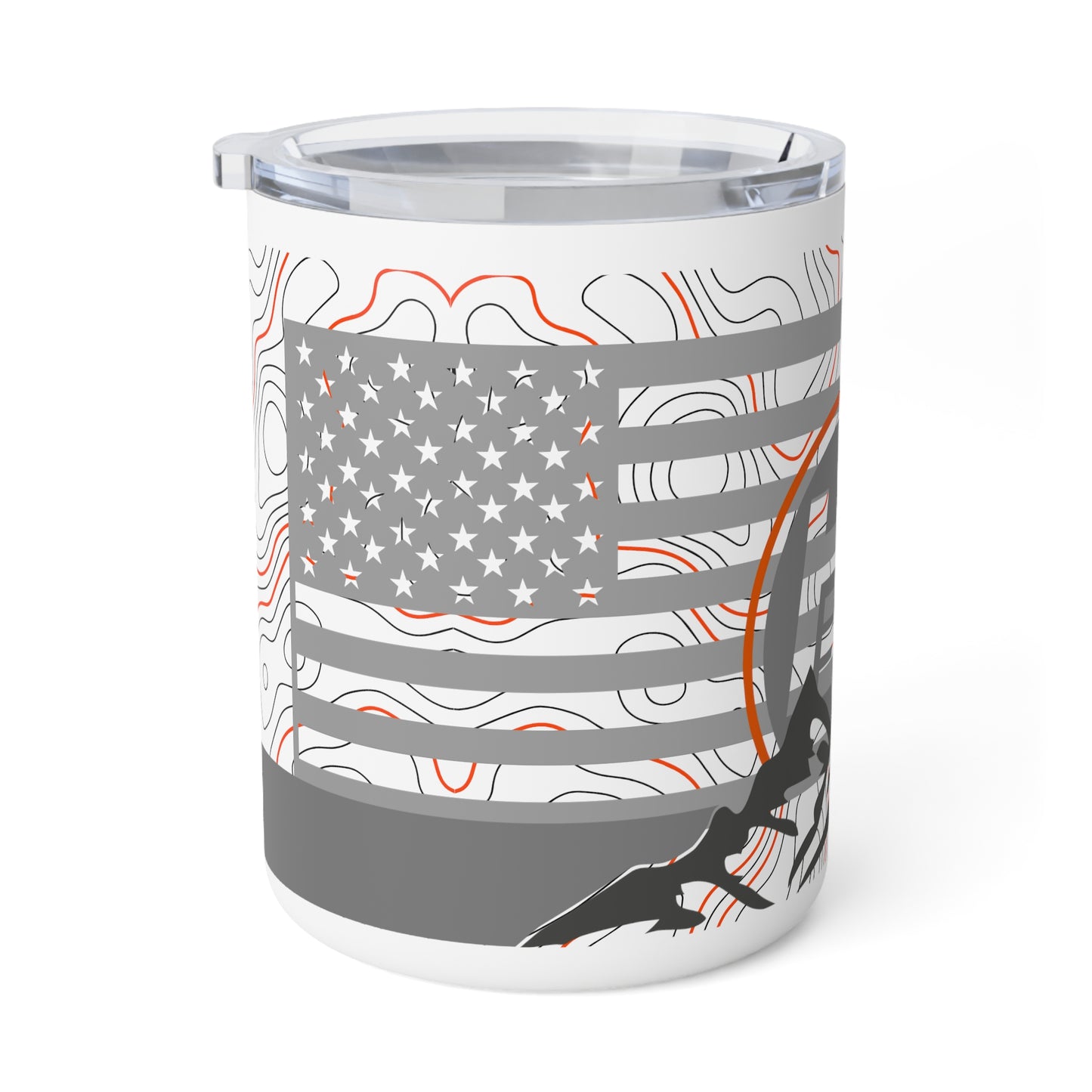 TEQ American Flag Off Road Topography Insulated Coffee Mug, 10oz