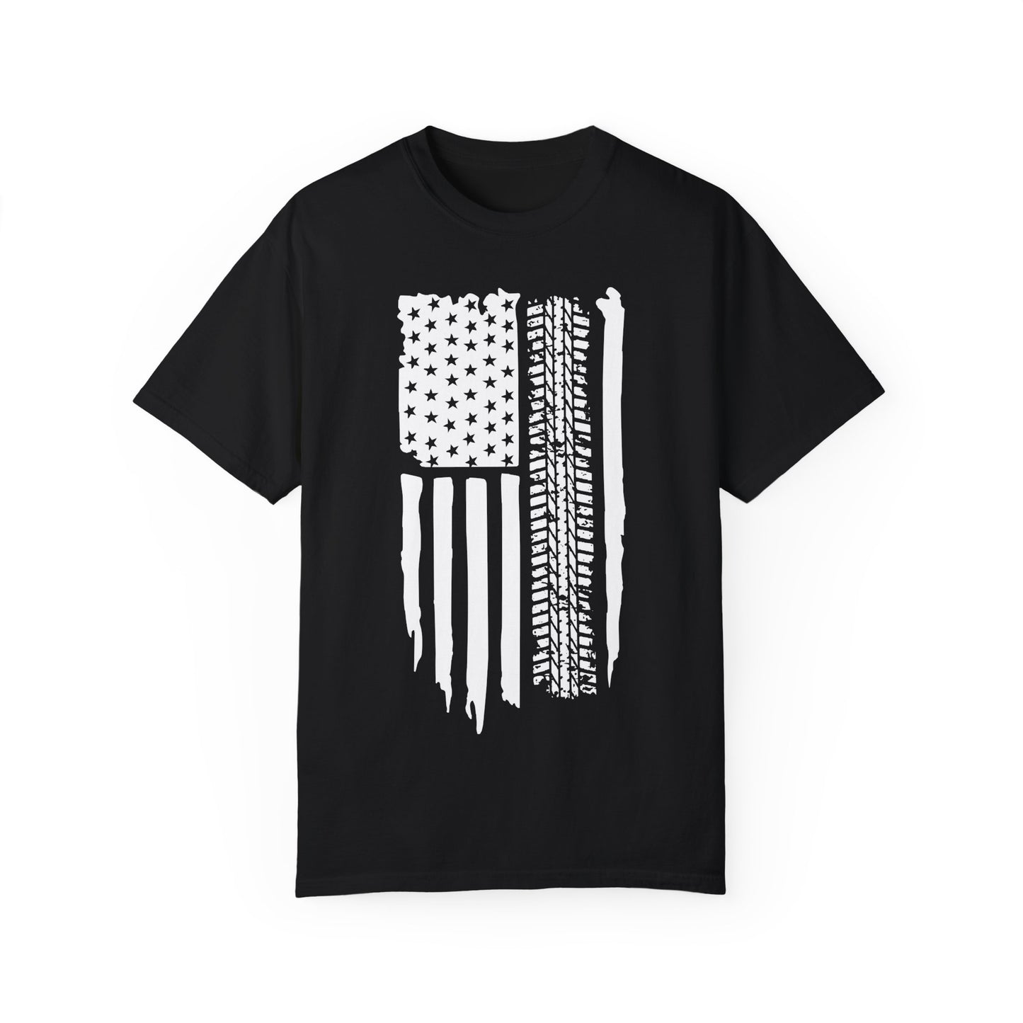 Muddy Tire Off Road American Flag Tyre Shirt