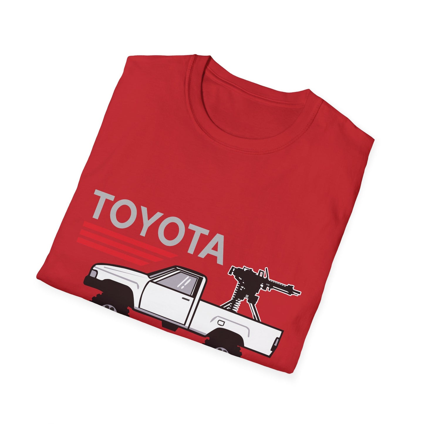 Toyota pickup with mounted gun T-Shirt | For regime changes on a budget
