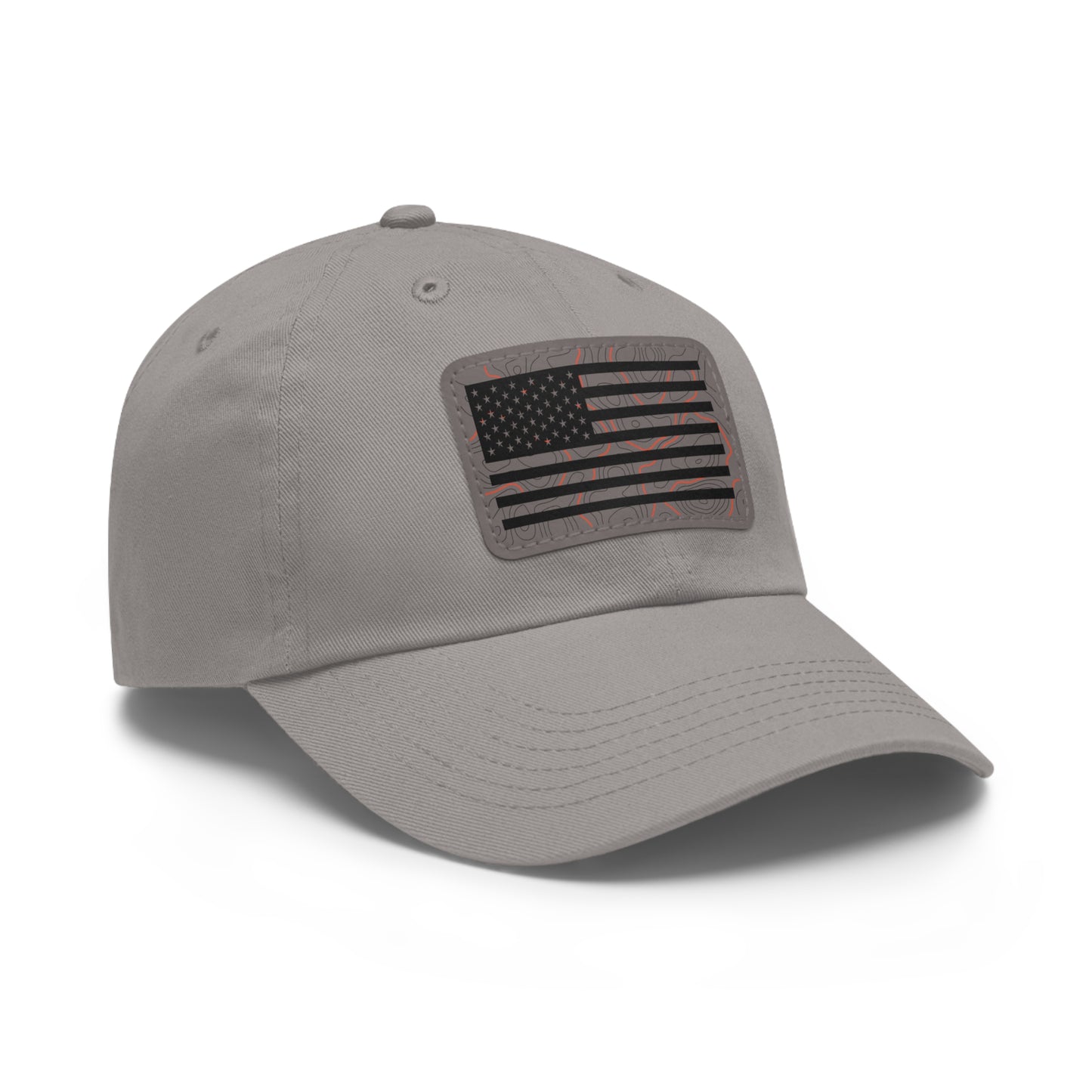 Topography American Flag Hat with Leather Patch