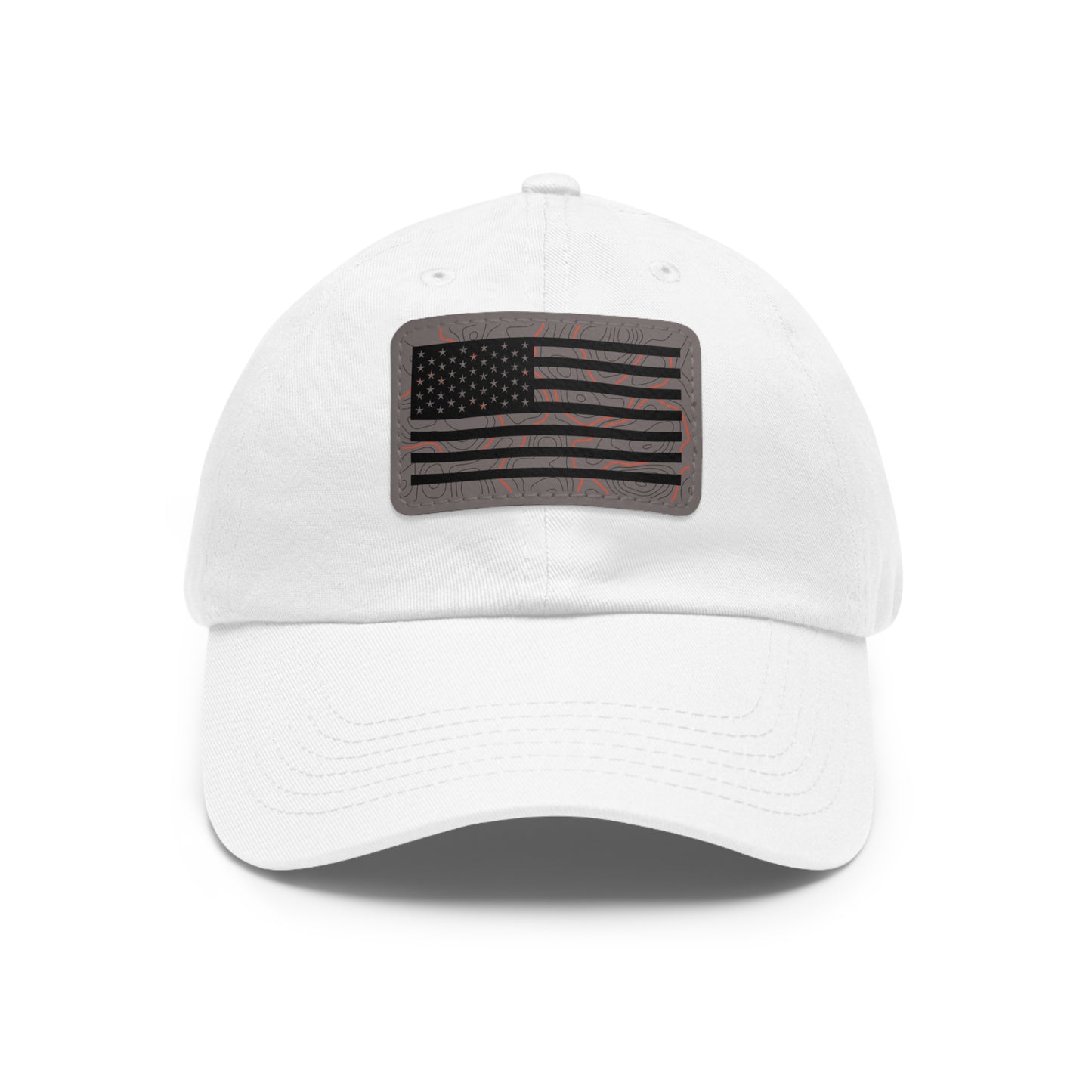 Topography American Flag Hat with Leather Patch