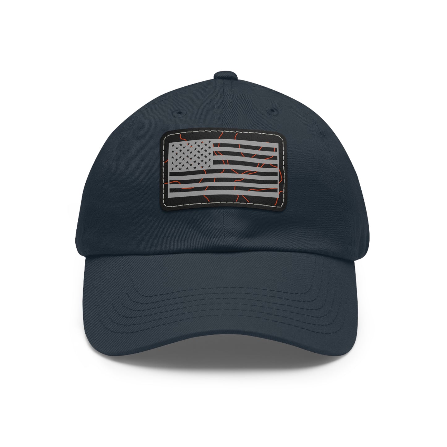 Topography American Flag Hat with Leather Patch