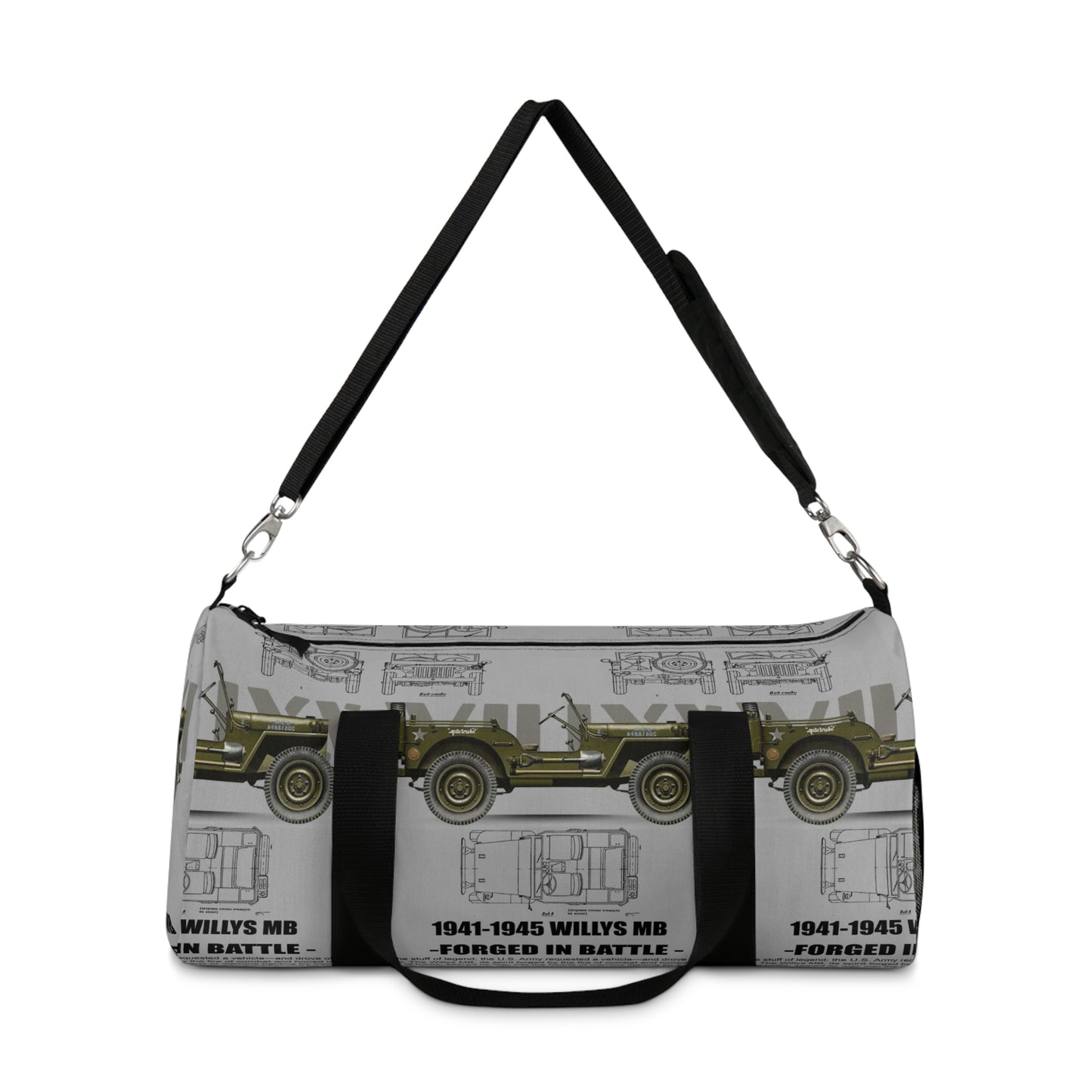 Vintage Military Duffel Bag, Off Road Gym Bag, Willy's MB 1941-1945, Army Stylish Travel Bag, Canvas Tote, Military Green Duffel Bag