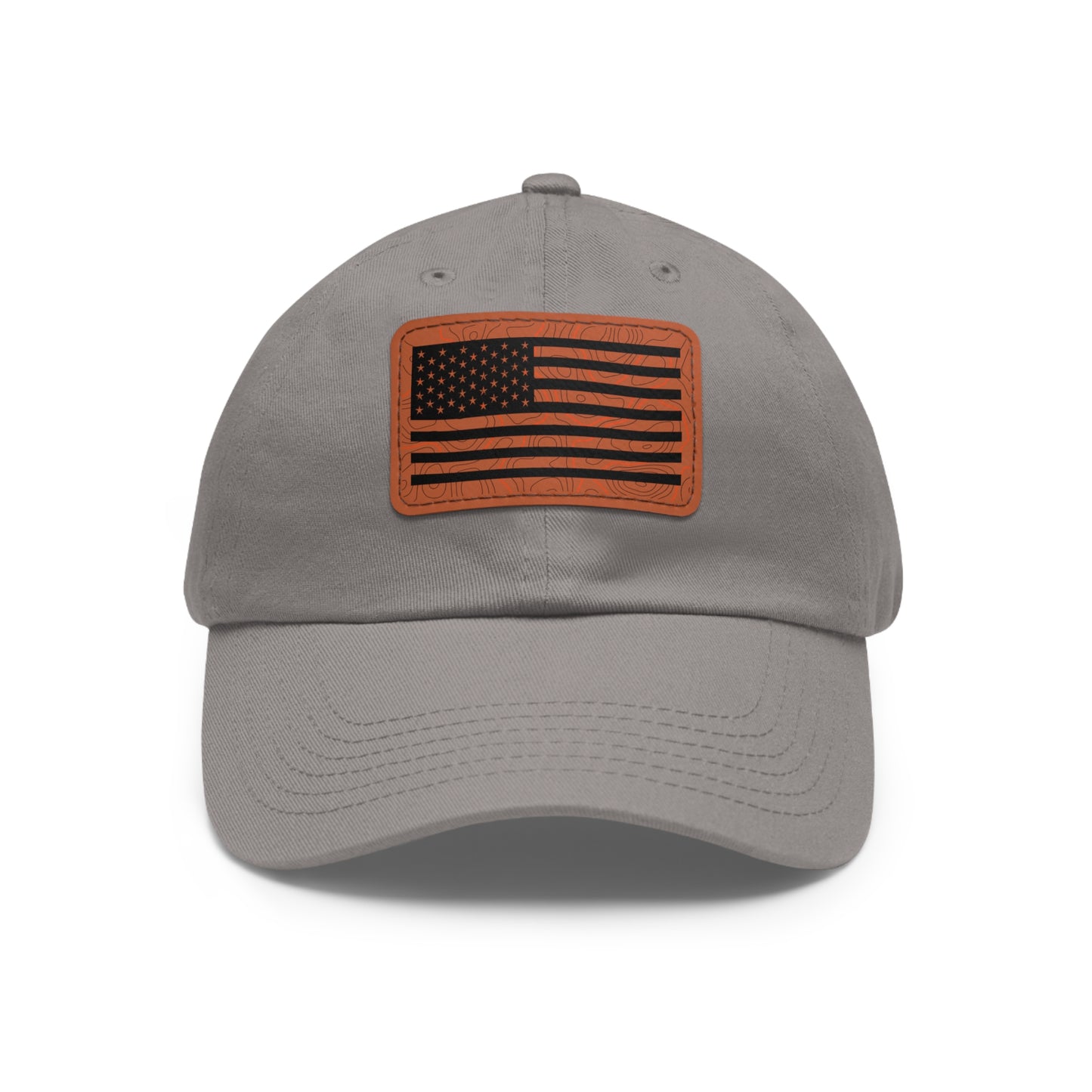 Topography American Flag Hat with Leather Patch