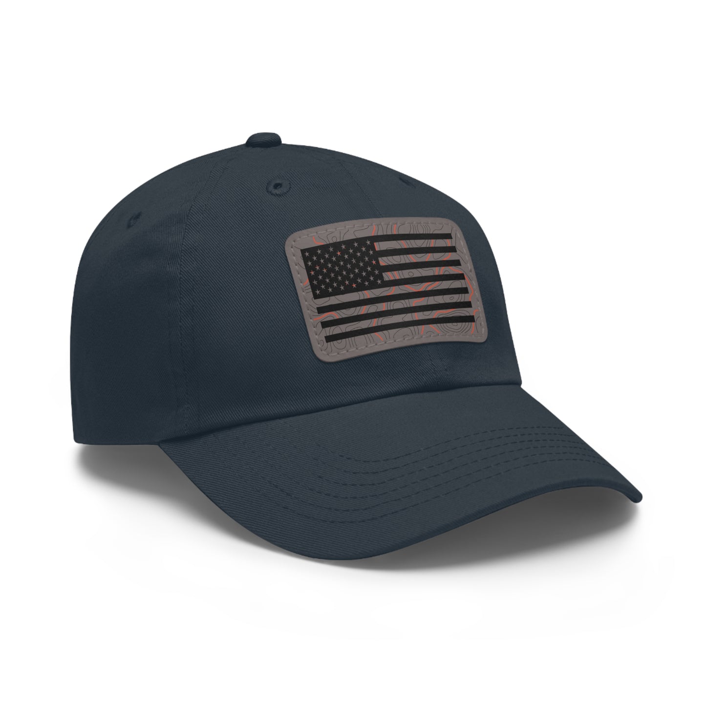 Topography American Flag Hat with Leather Patch