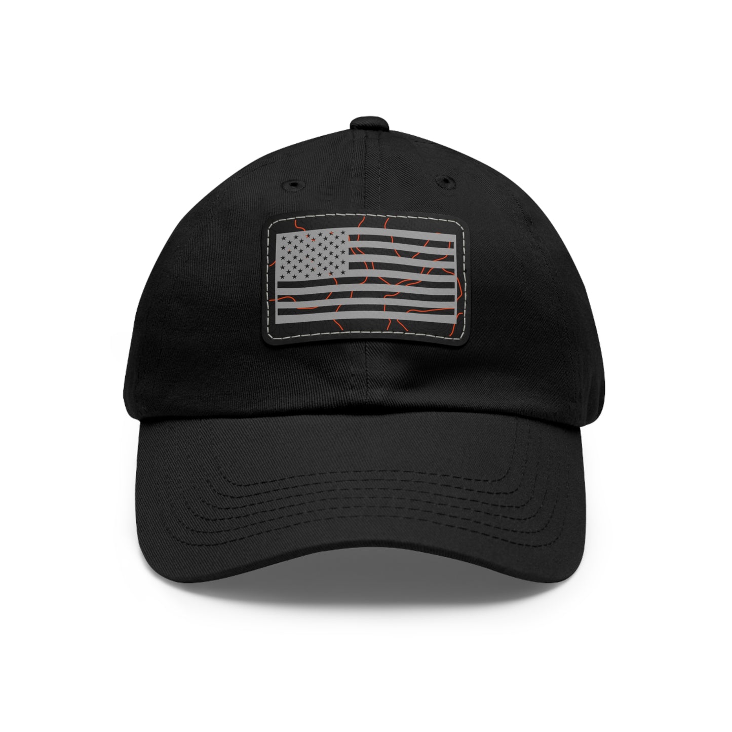 Topography American Flag Hat with Leather Patch