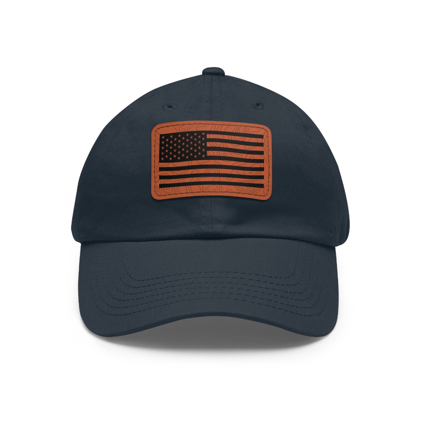 Topography American Flag Hat with Leather Patch