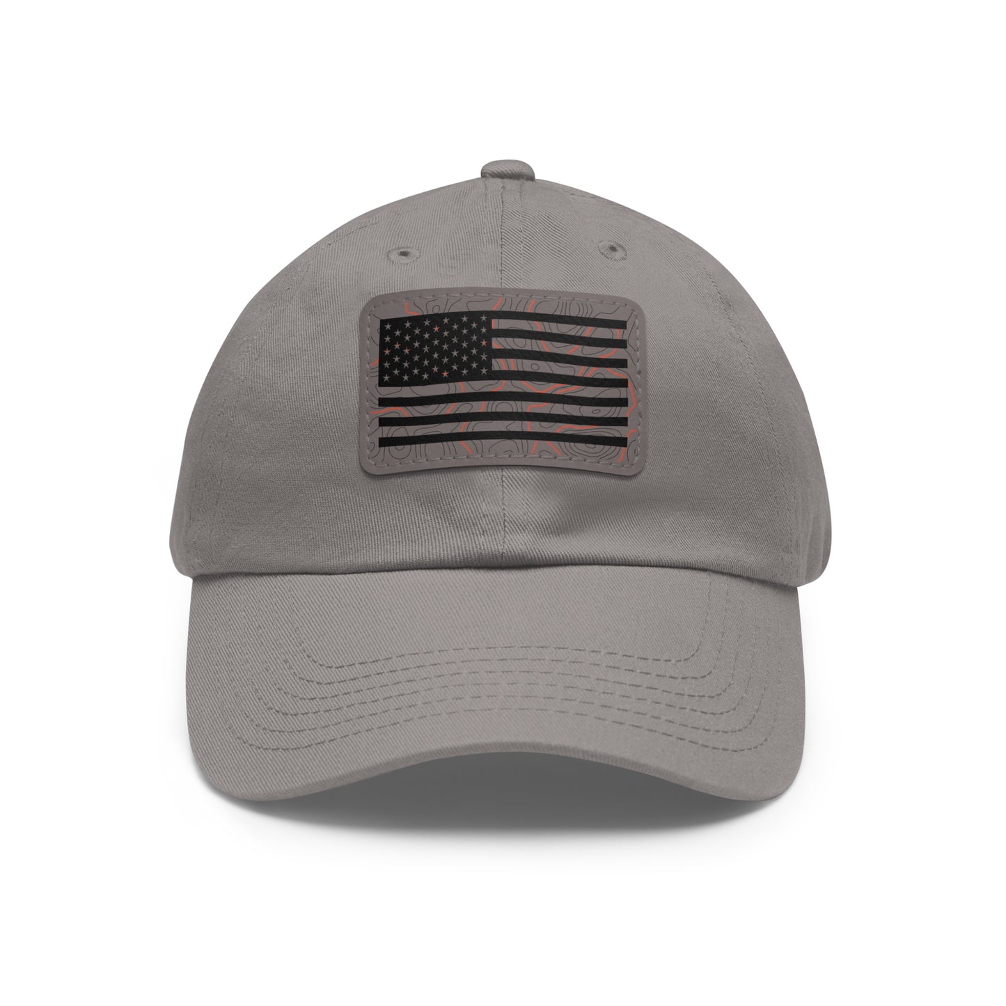 Topography American Flag Hat with Leather Patch
