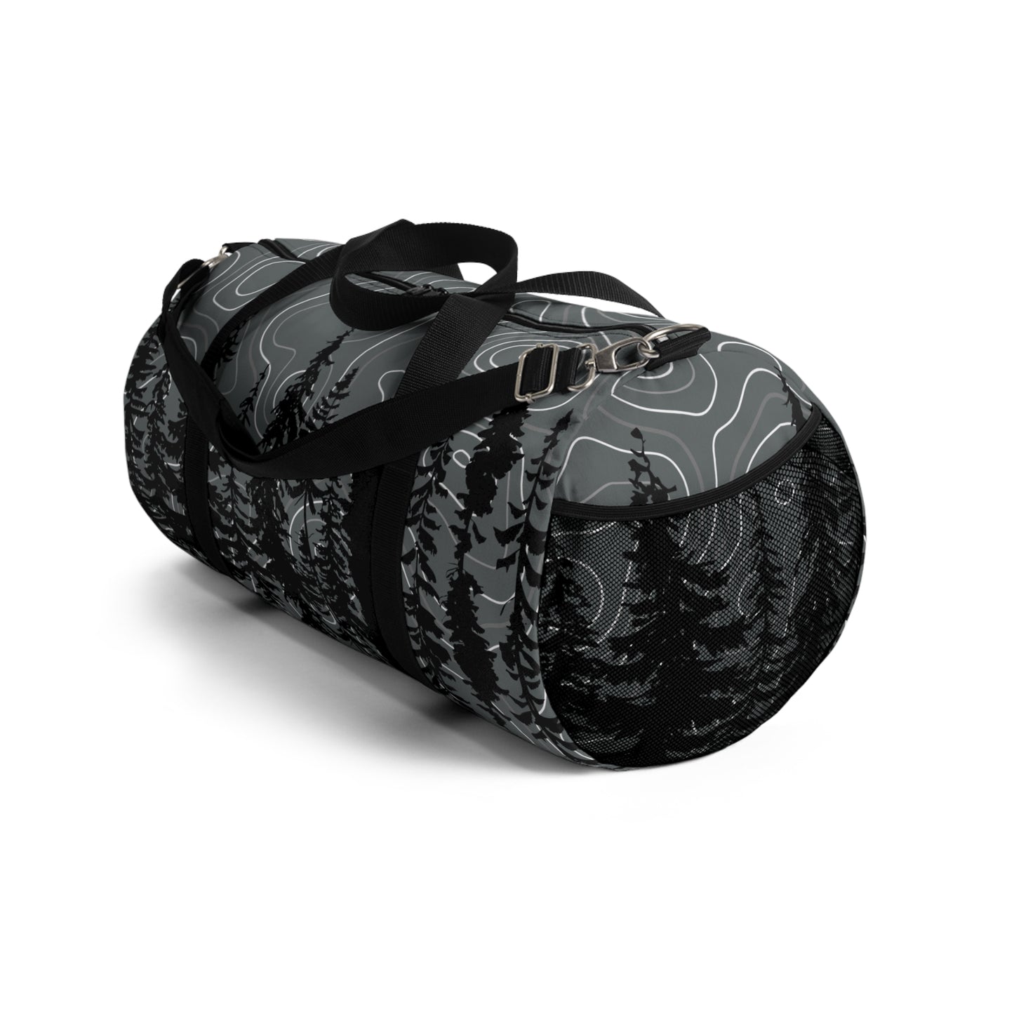 Topographic Gray Forrest Overlanding Duffel Gym Bag