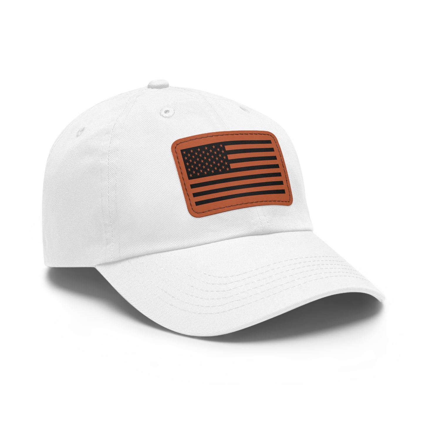 American Flag Hat with Leather Patch