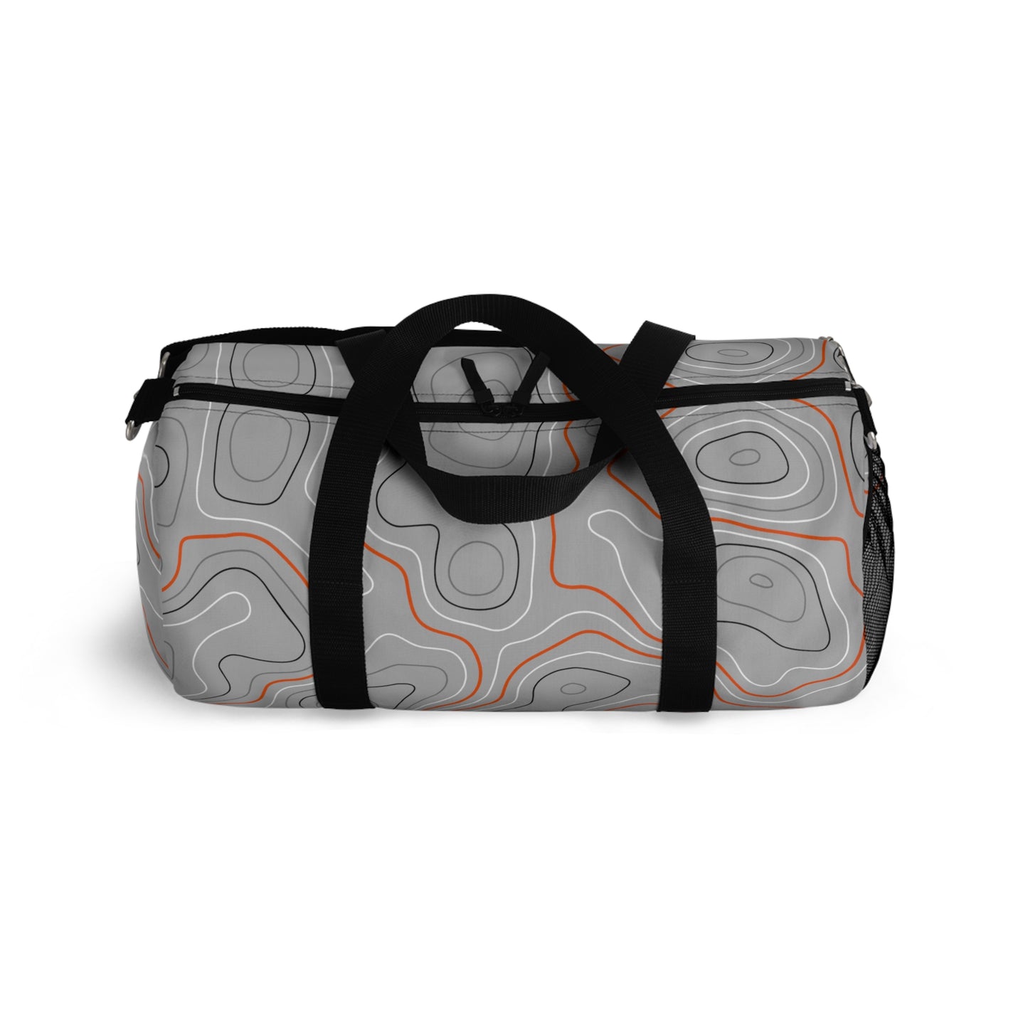 Topographic Orange and Gray Off-Road Duffle Gym Bag