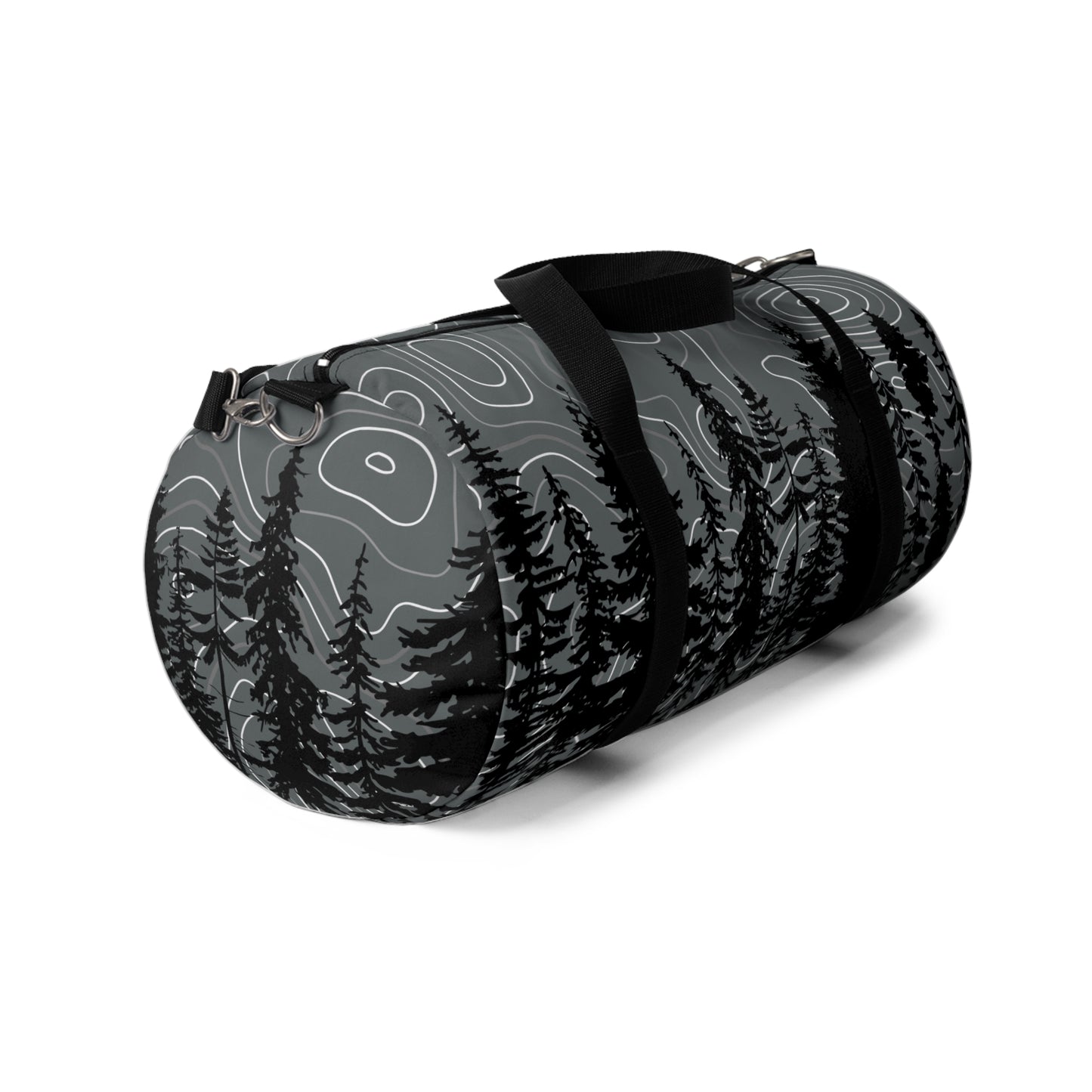 Topographic Gray Forrest Overlanding Duffel Gym Bag