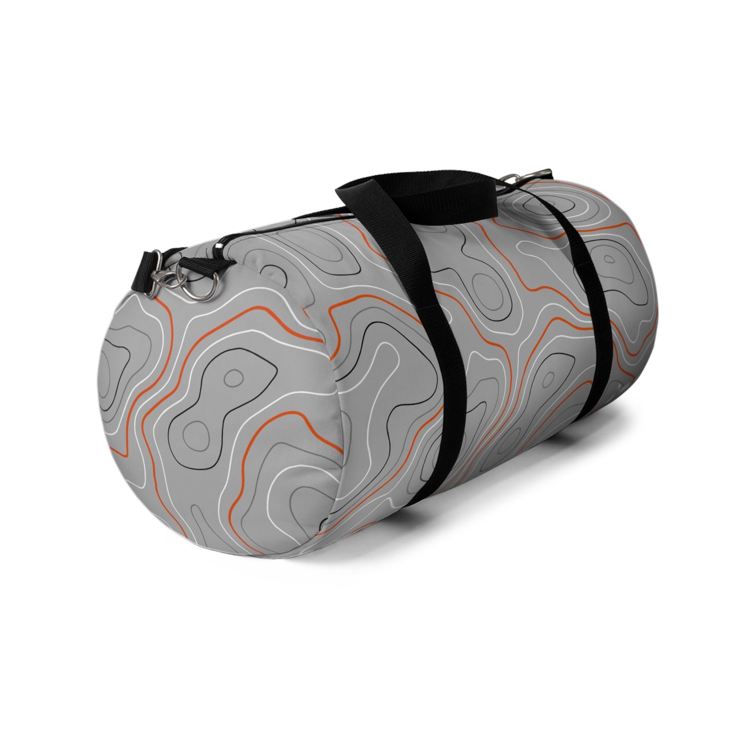 Topographic Orange and Gray Off-Road Duffle Gym Bag