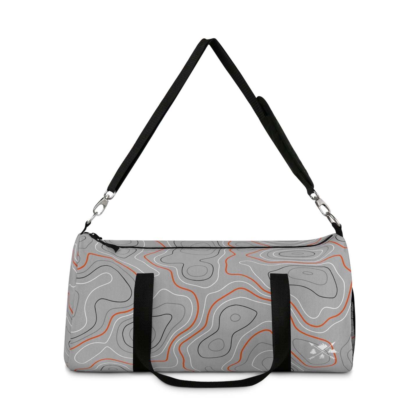 Topographic Orange and Gray Off-Road Duffle Gym Bag