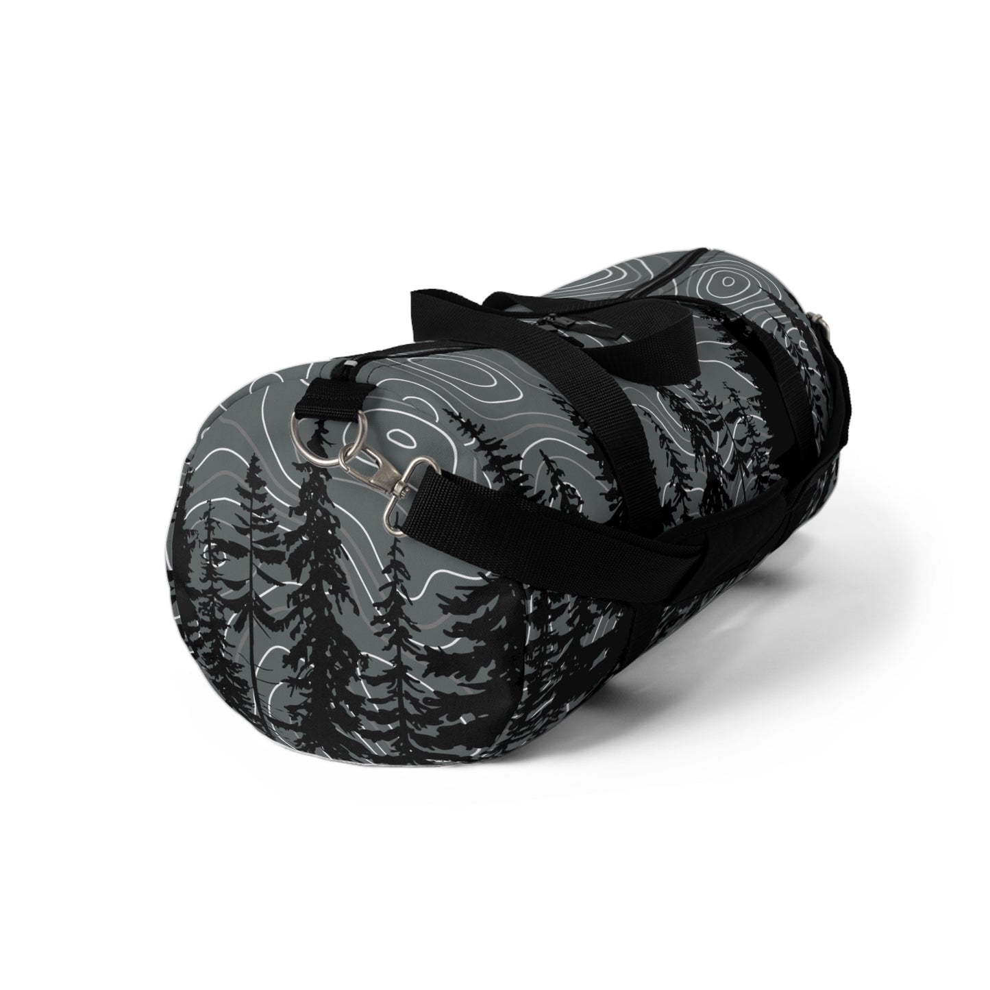 Topographic Gray Forrest Overlanding Duffel Gym Bag