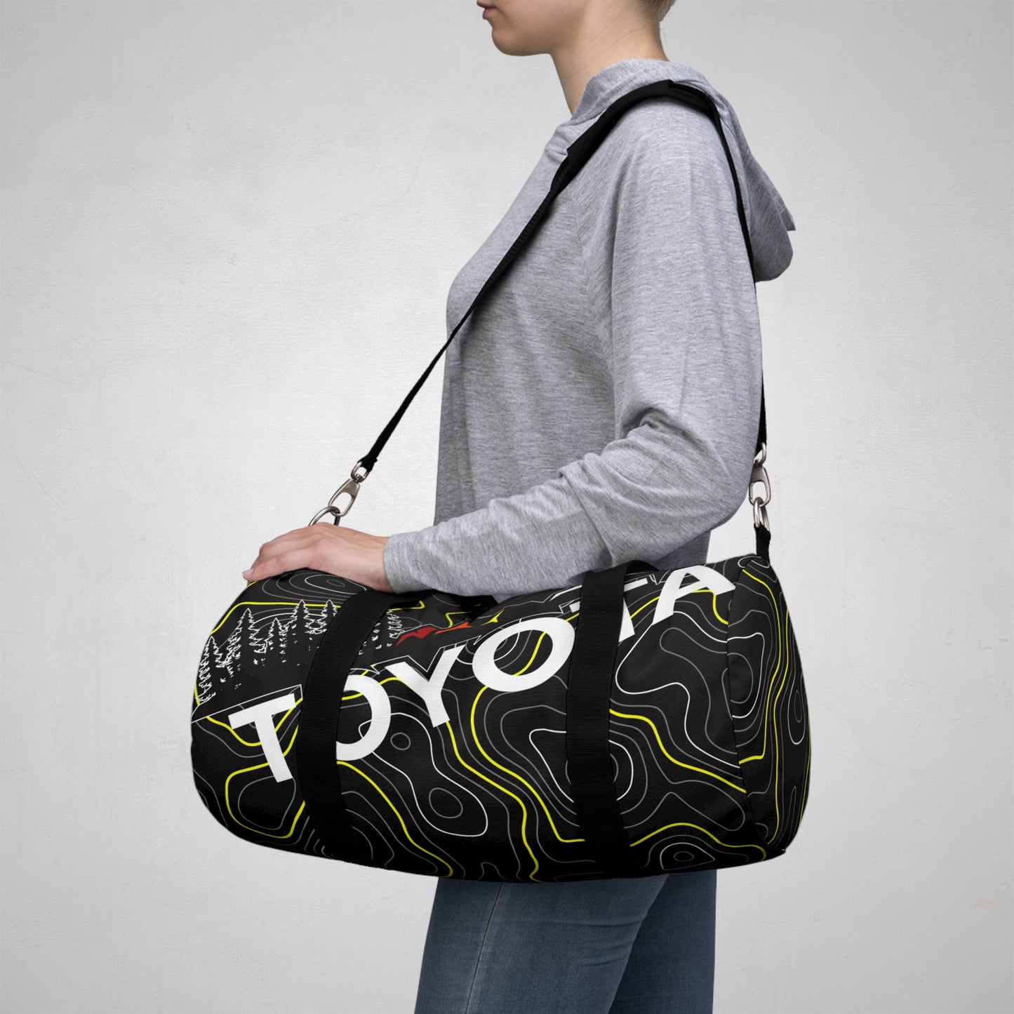 Toyota Yellow Topographic Off-Road Duffle Gym Bag