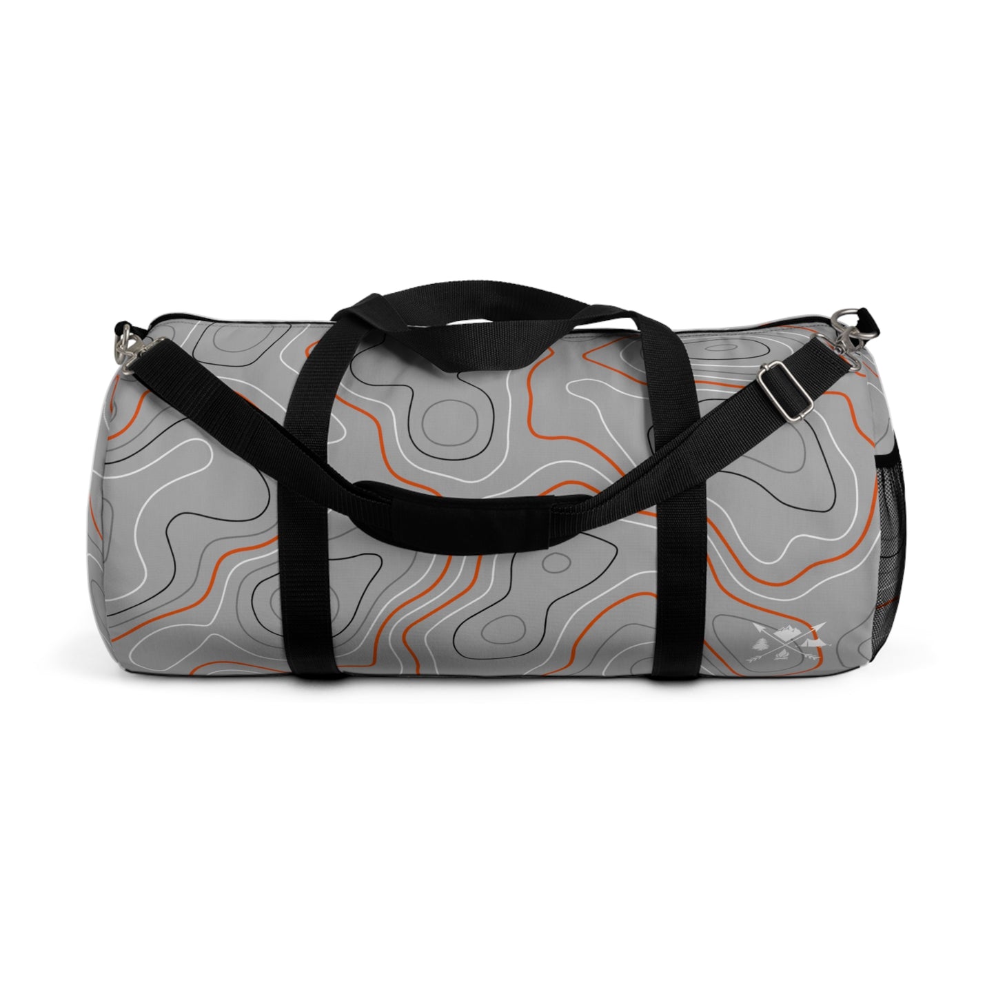 Topographic Orange and Gray Off-Road Duffle Gym Bag