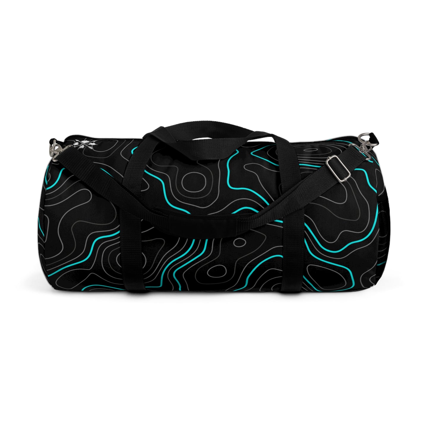 Cyan Topographic Overlanding Gear 4Wheeling Outdoors Travel Duffel Gym Bag