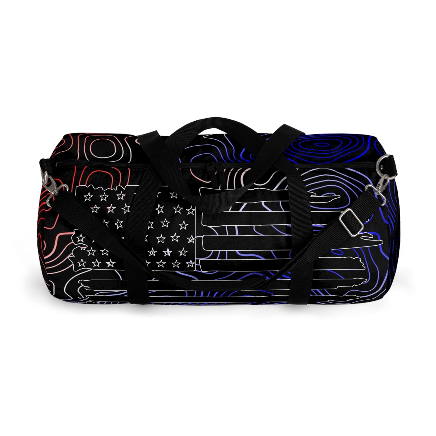 America Topographic Torn Flag Off-Road Duffle Gym Bag