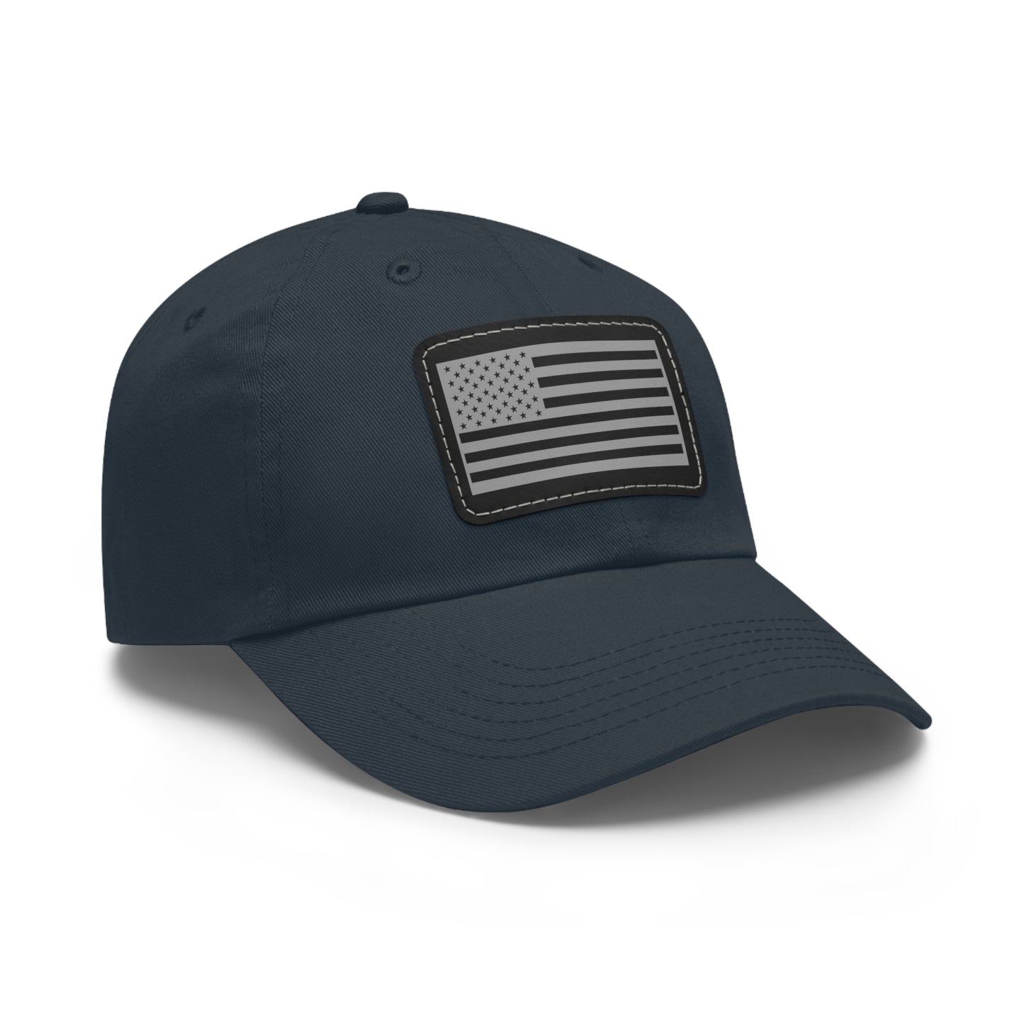 American Flag Hat with Leather Patch