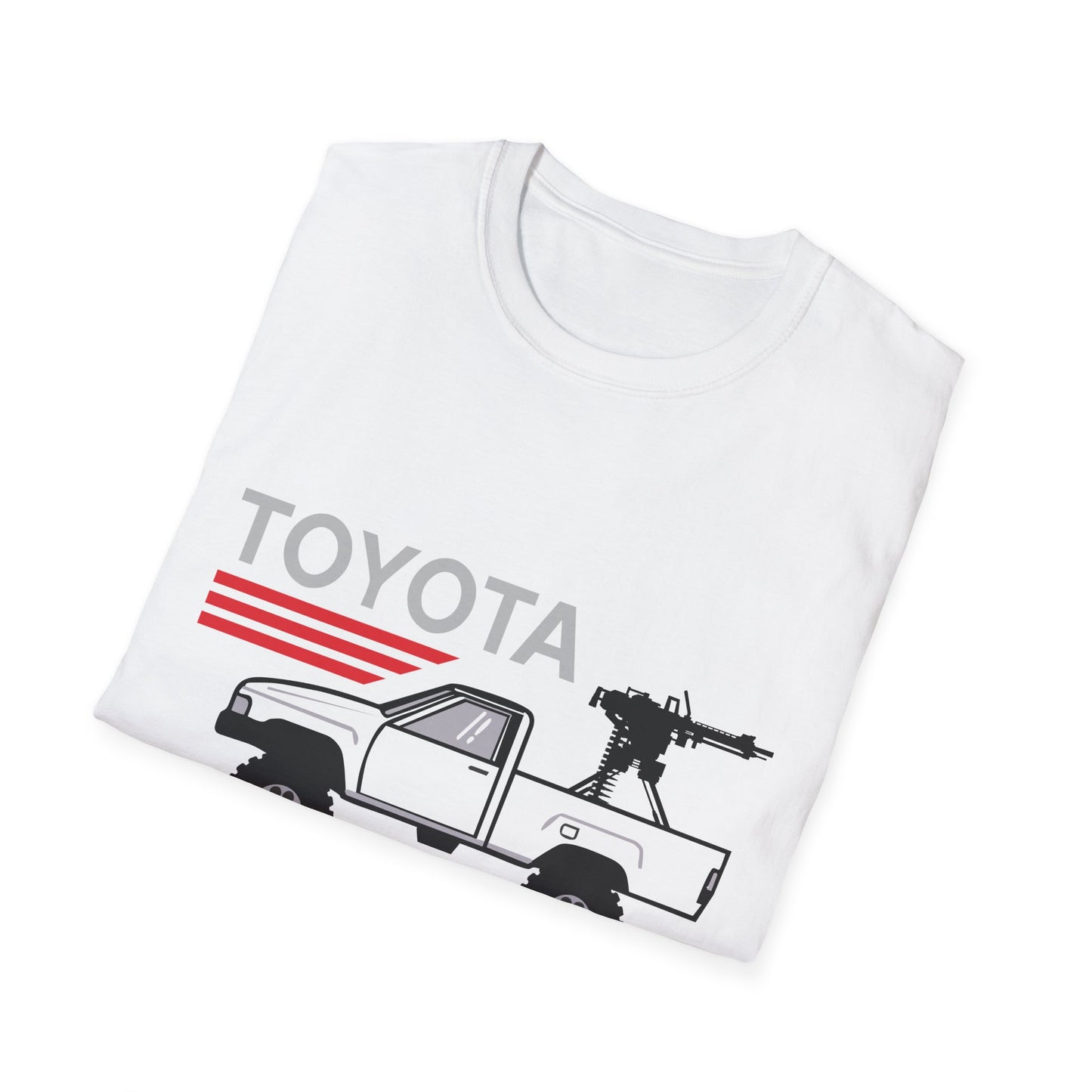 Toyota pickup with mounted gun T-Shirt | For regime changes on a budget