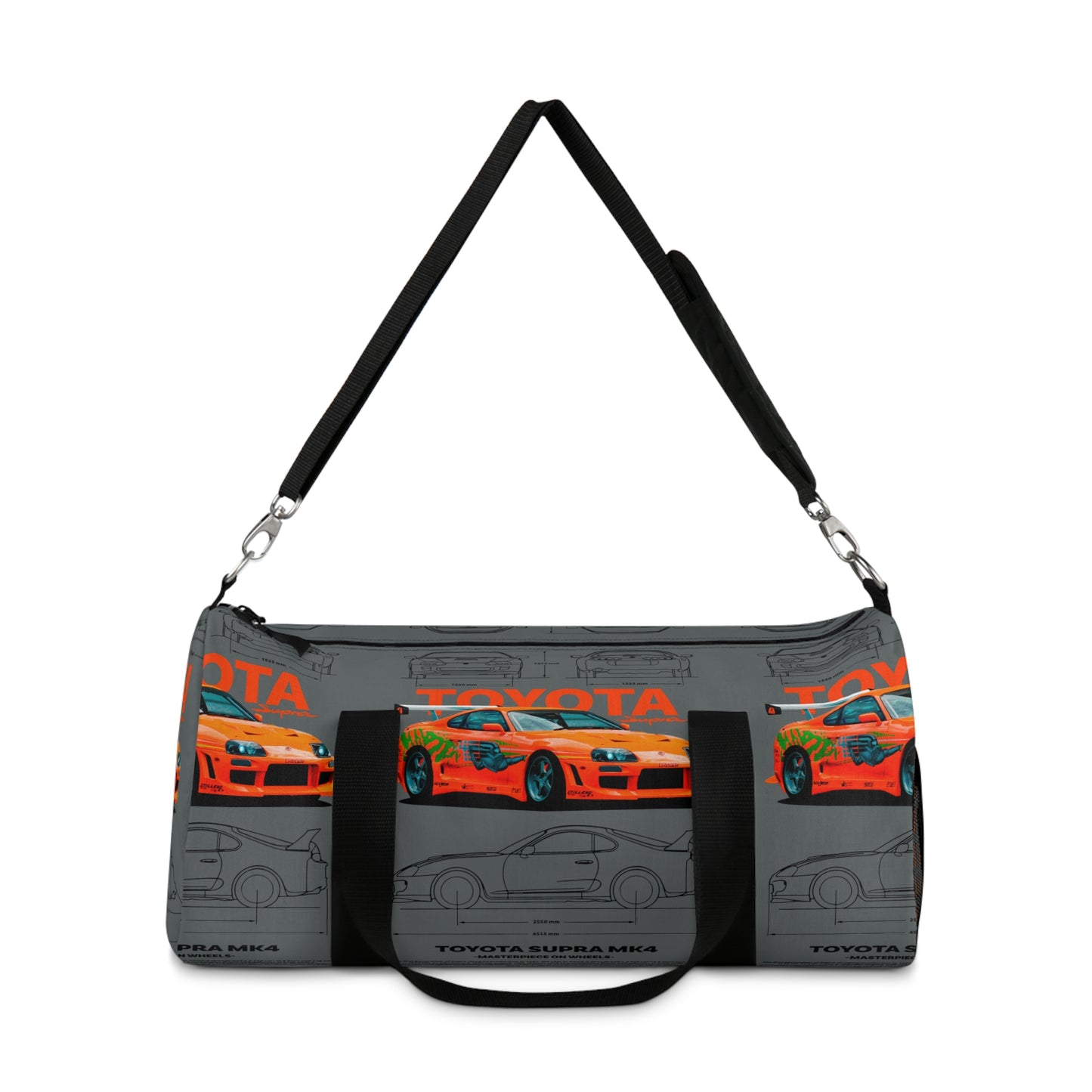 Toyota Supra MK4 Duffel Bag, Racing Car Enthusiast Gym Bag, Sporty Weekender Bag, Car Lover Travel Duffel, Gift for Gearheads, JDM Style