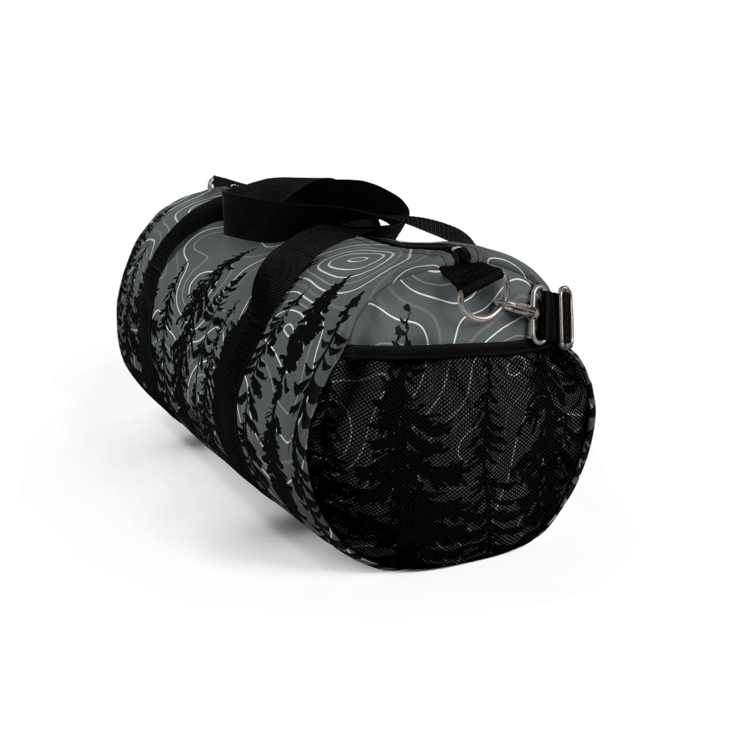 Topographic Gray Forrest Overlanding Duffel Gym Bag