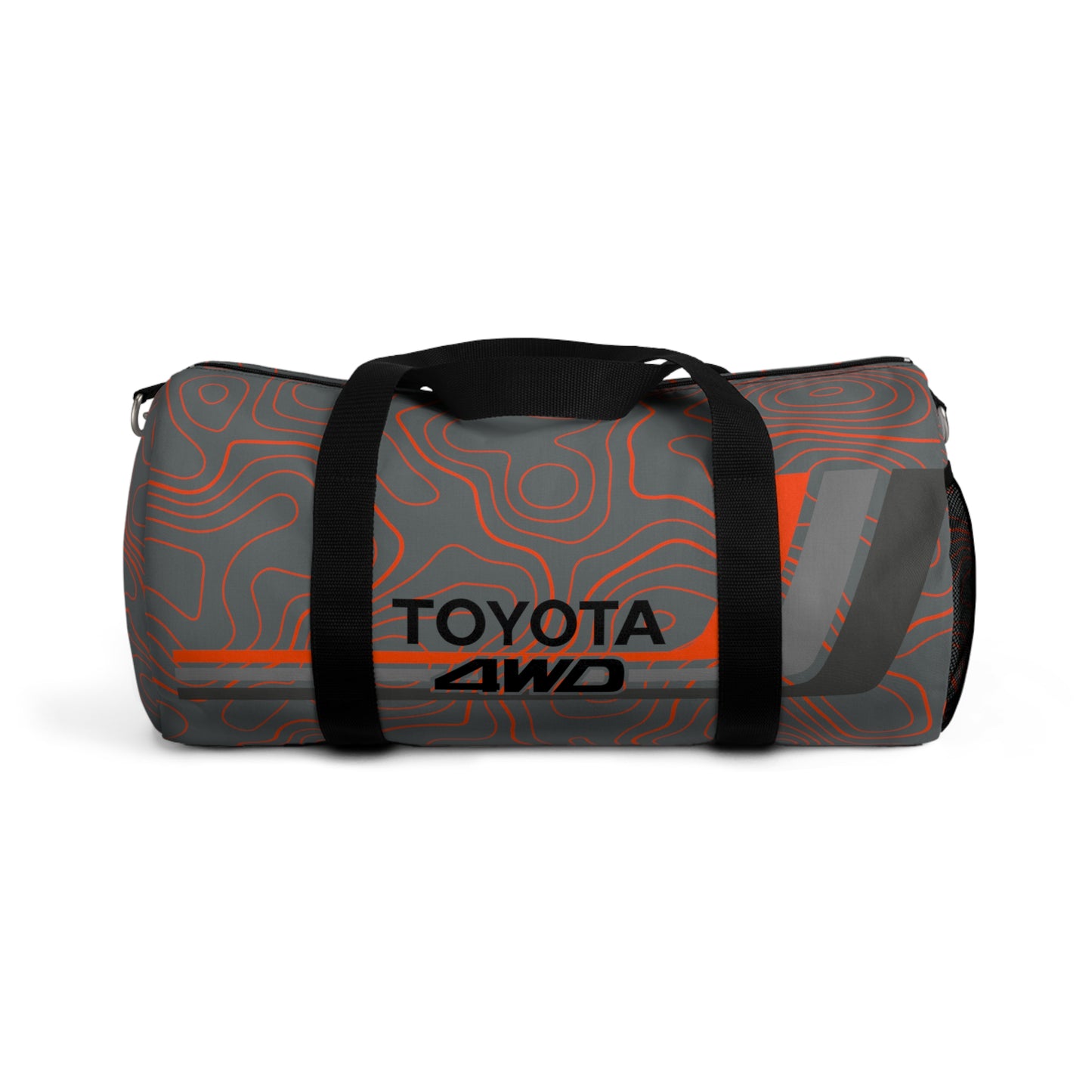 Toyota 4WD Topographic Orange Grays Overlanding Gear 4Wheeling Outdoors Travel Duffel Gym Bag