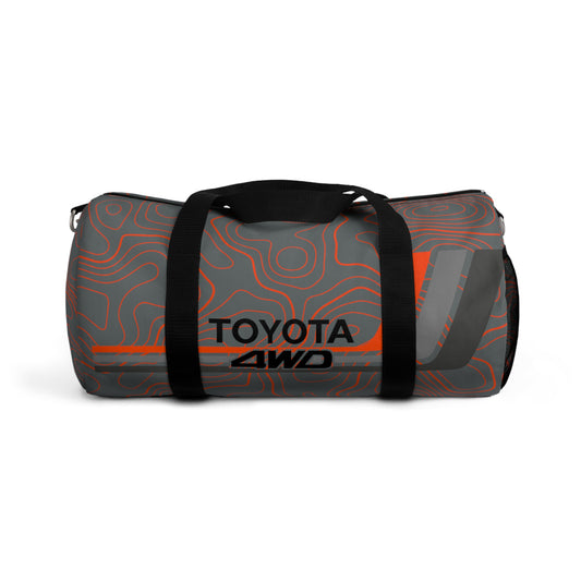 Toyota 4WD Topographic Orange Grays Overlanding Gear 4Wheeling Outdoors Travel Duffel Gym Bag