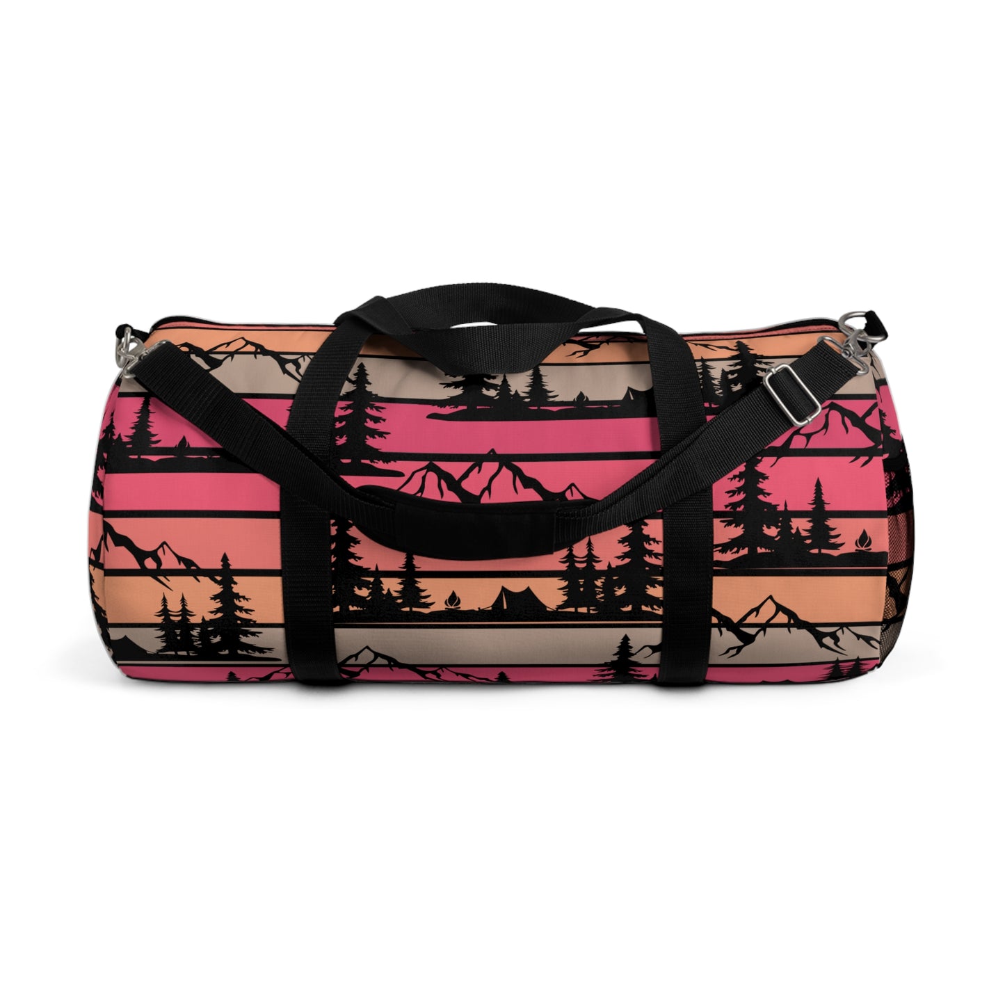 Sunset Camping Trees Mountains Overlanding Gear Lake Outdoors 4Wheeling Outdoors Travel Duffel Gym Bag