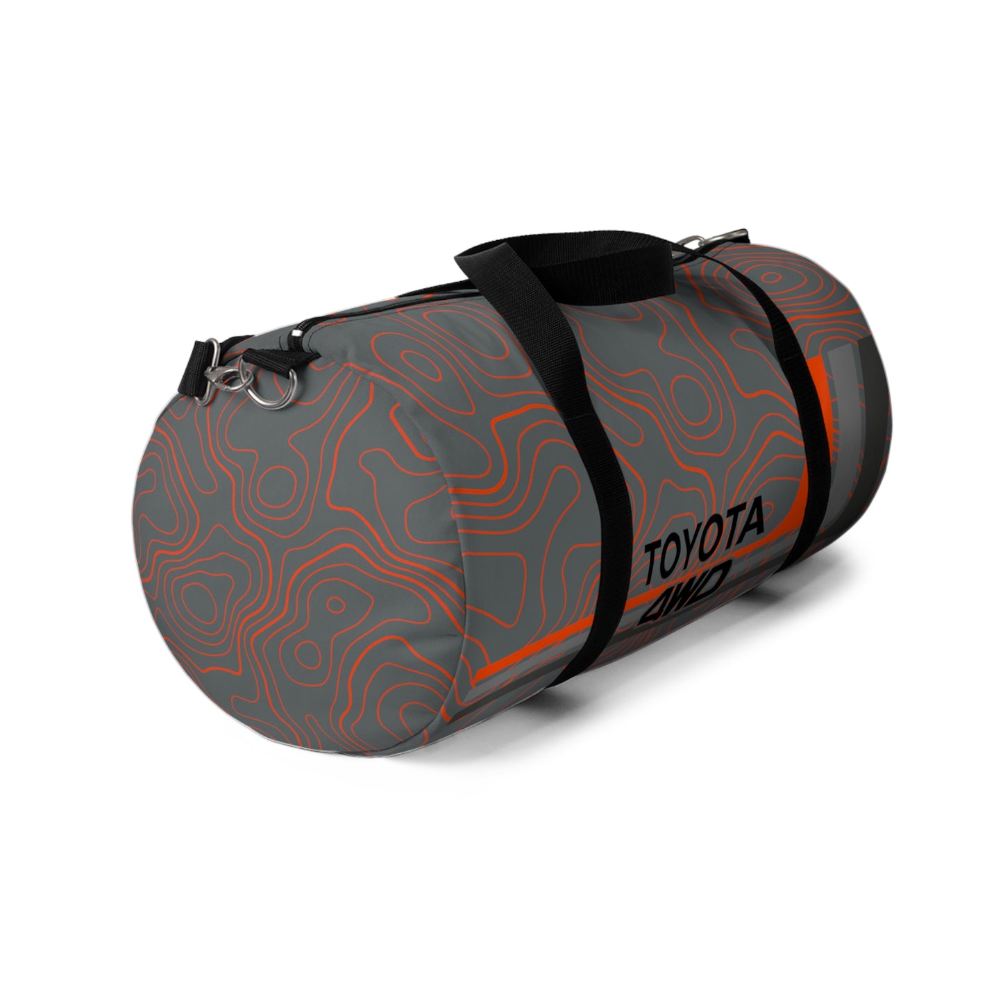 Toyota 4WD Topographic Orange Grays Overlanding Gear 4Wheeling Outdoors Travel Duffel Gym Bag