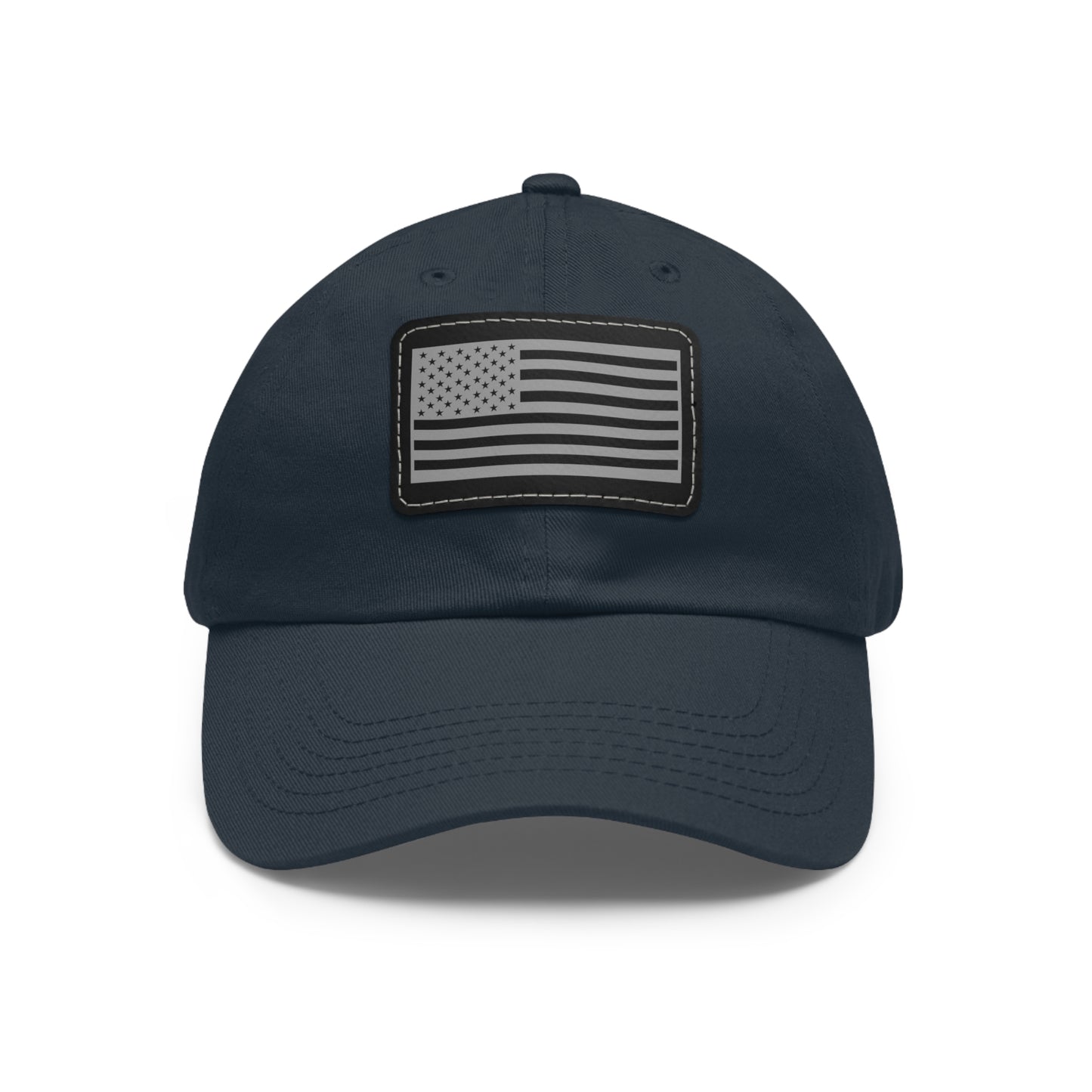 American Flag Hat with Leather Patch