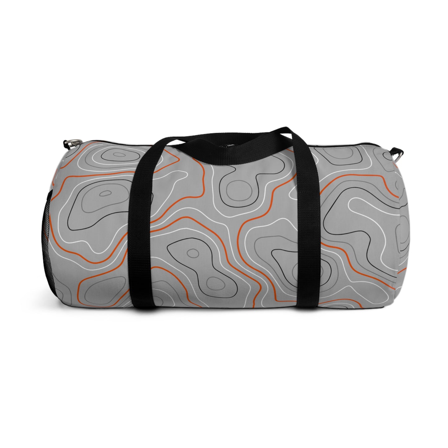 Topographic Orange and Gray Off-Road Duffle Gym Bag