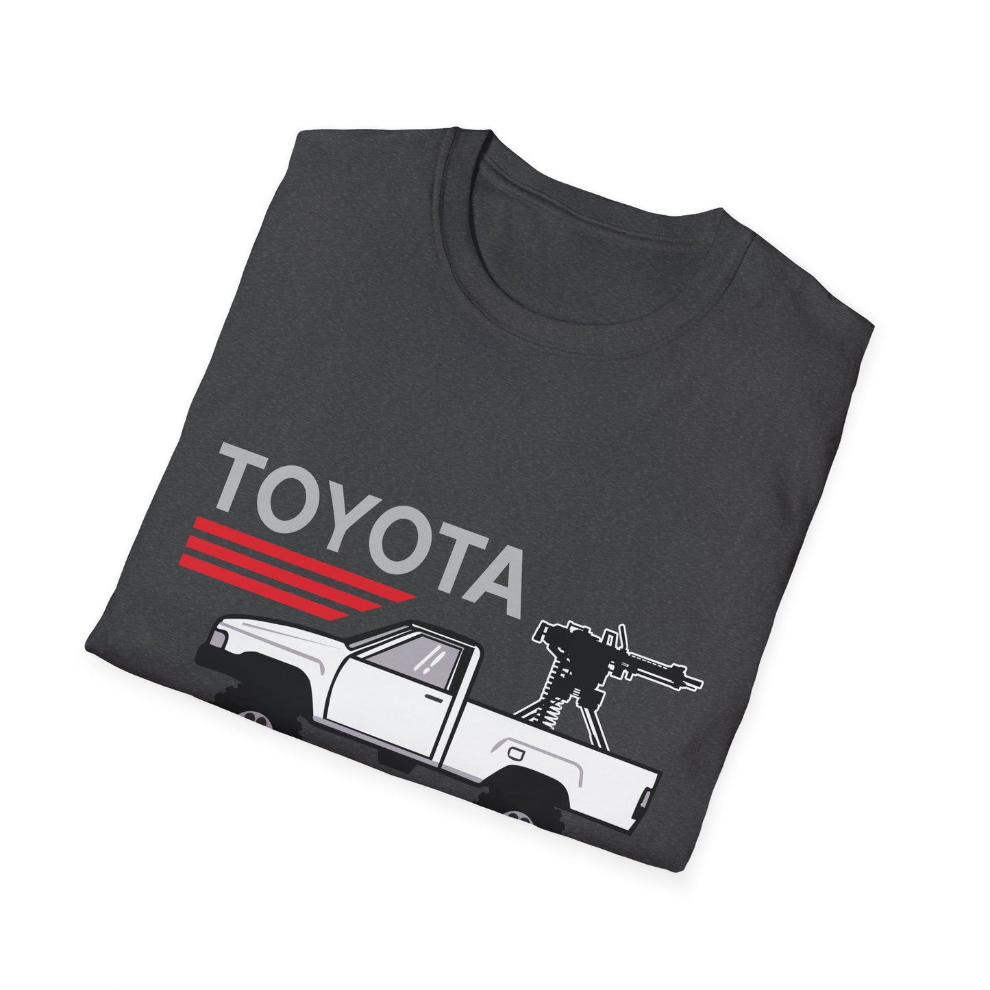 Toyota pickup with mounted gun T-Shirt | For regime changes on a budget