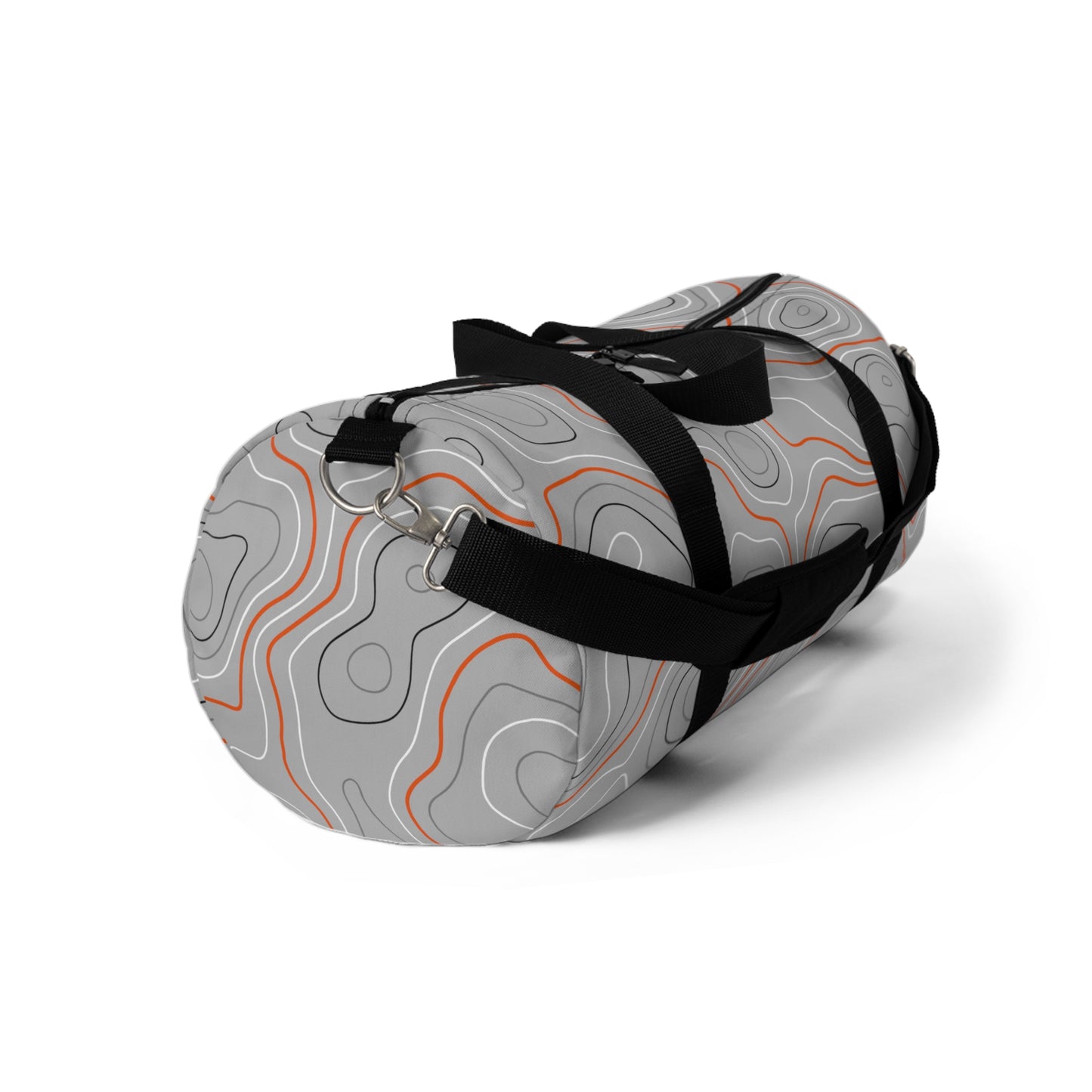 Topographic Orange and Gray Off-Road Duffle Gym Bag