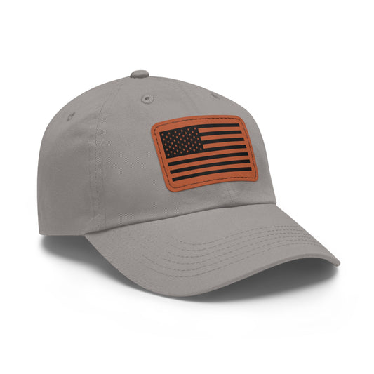 American Flag Hat with Leather Patch