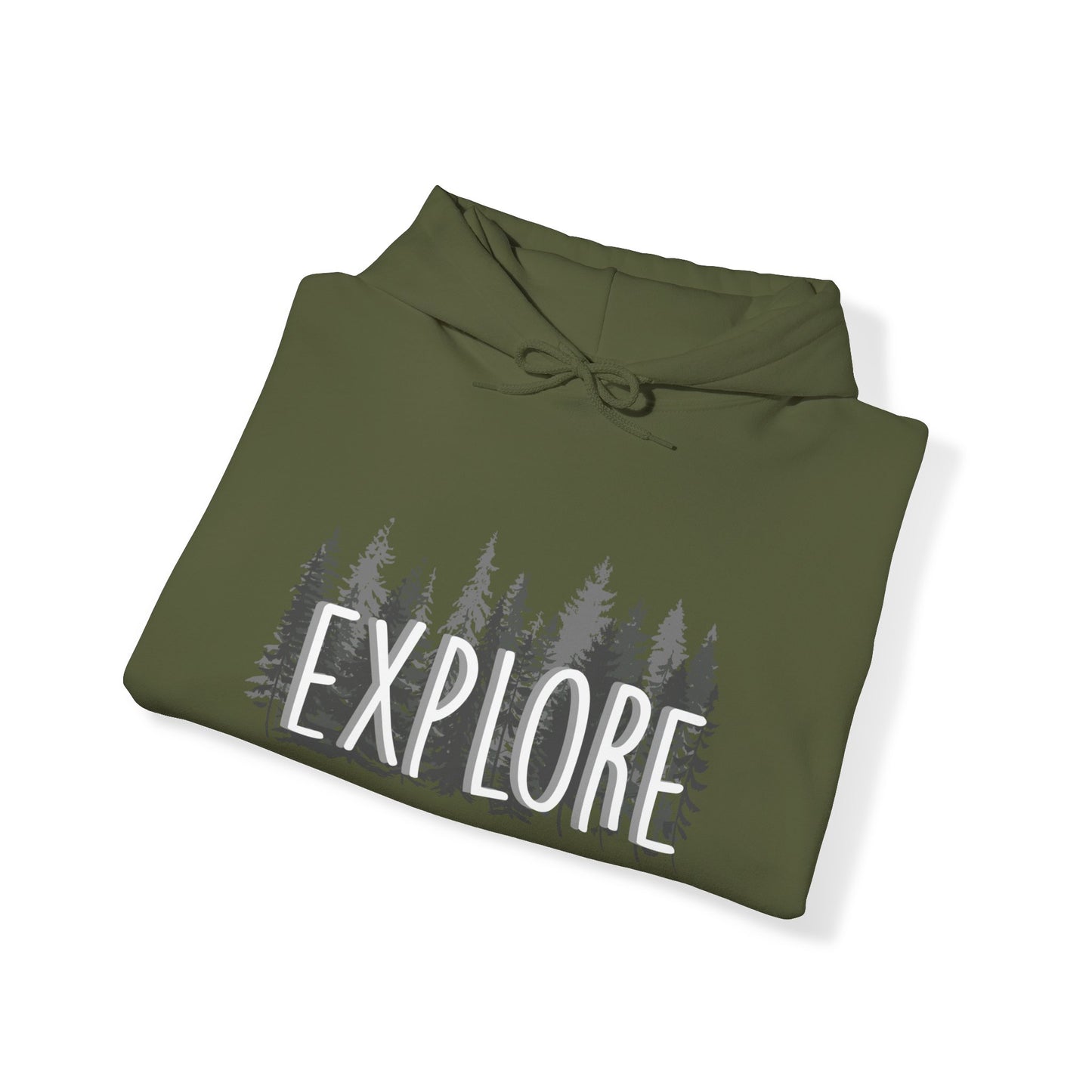 Explore Mountain Adventure Trees Heavy Blend™ Hooded Sweatshirt