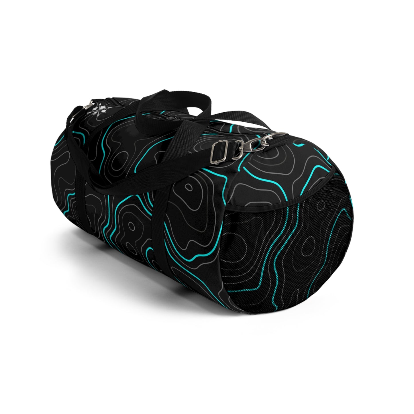 Cyan Topographic Overlanding Gear 4Wheeling Outdoors Travel Duffel Gym Bag