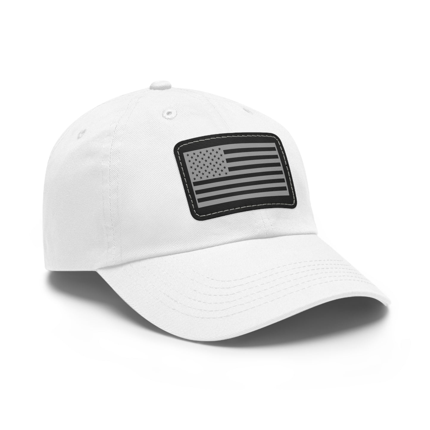 American Flag Hat with Leather Patch