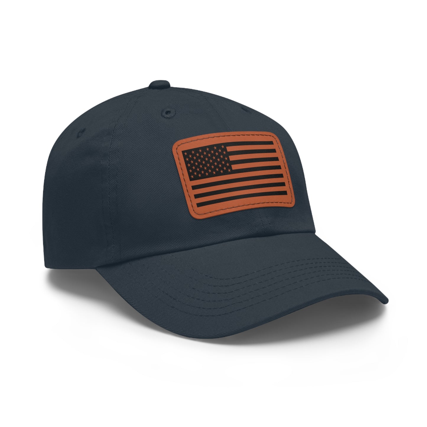 American Flag Hat with Leather Patch