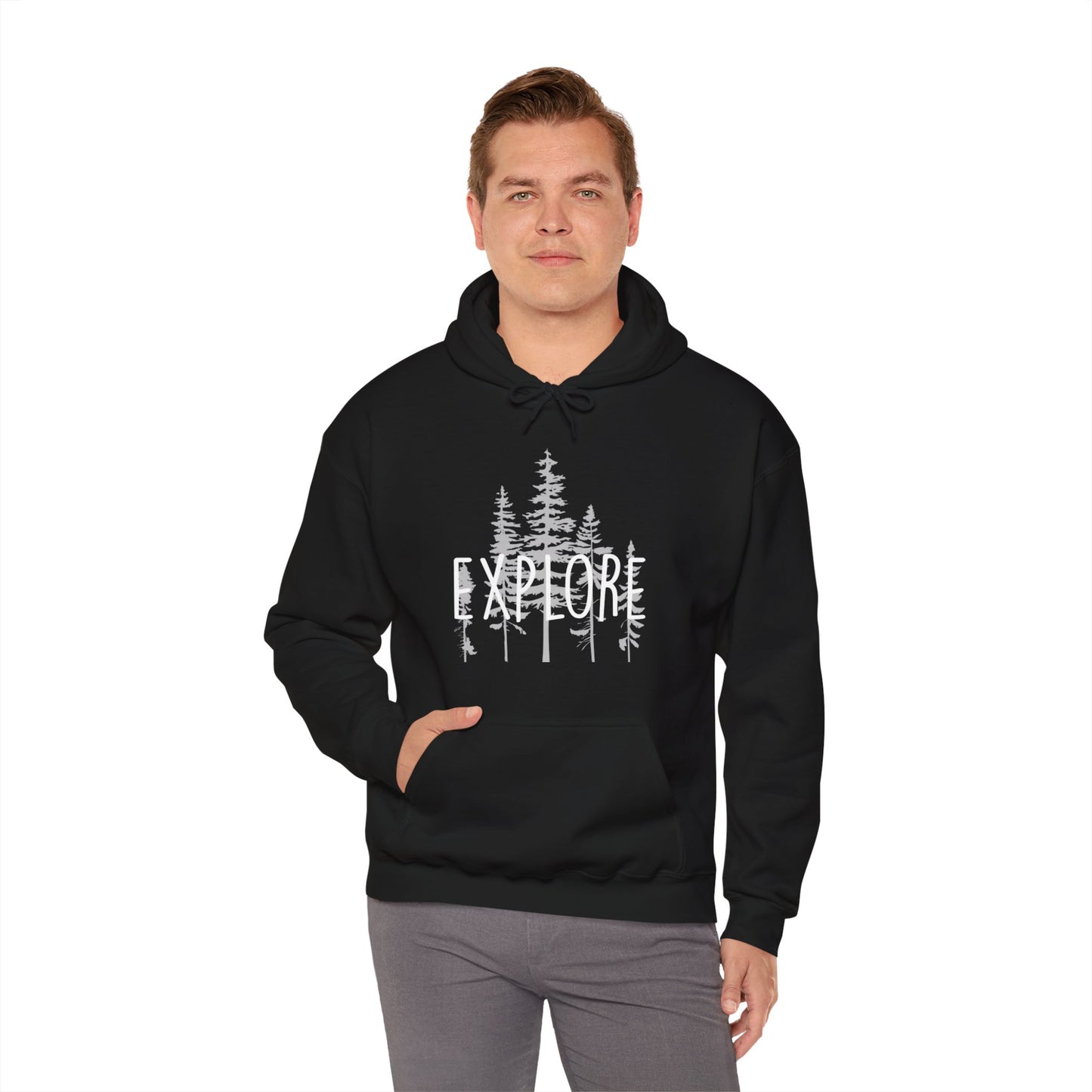 Explore Pine Trees Outdoor Camping Hooded Sweatshirt