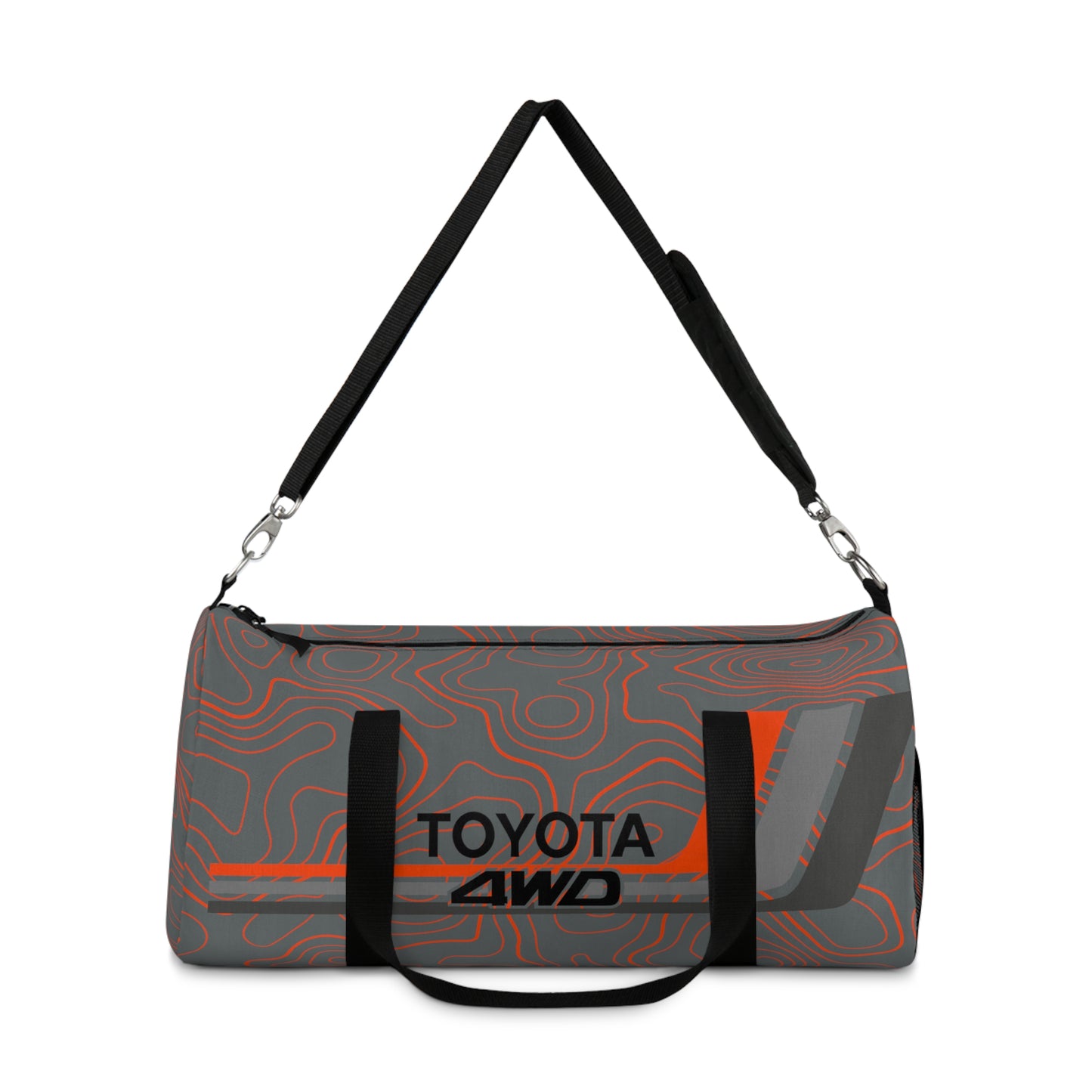 Toyota 4WD Topographic Orange Grays Overlanding Gear 4Wheeling Outdoors Travel Duffel Gym Bag