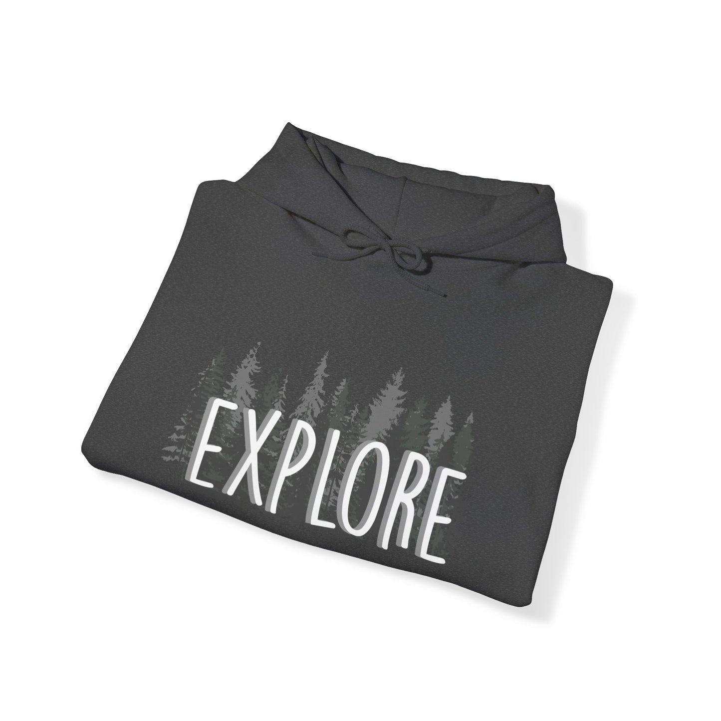 Explore Mountain Adventure Trees Heavy Blend™ Hooded Sweatshirt