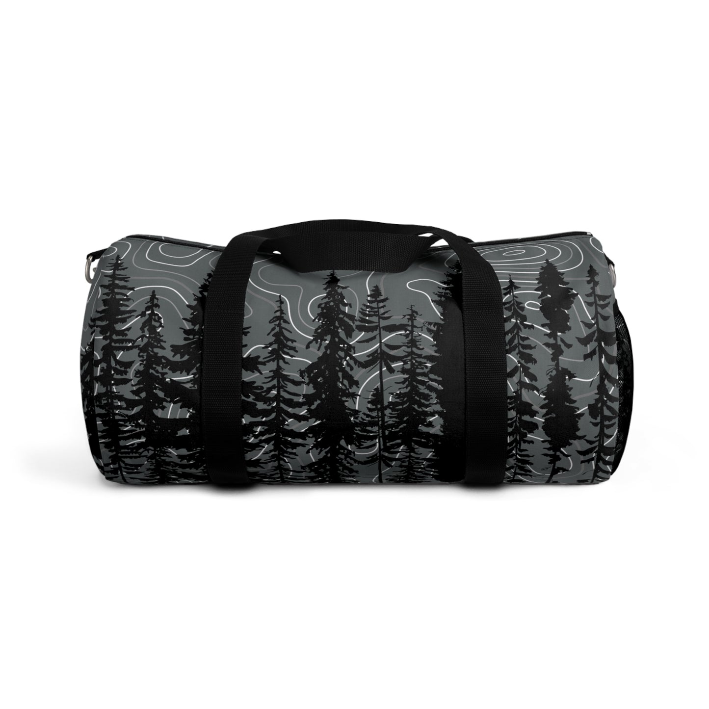 Topographic Gray Forrest Overlanding Duffel Gym Bag