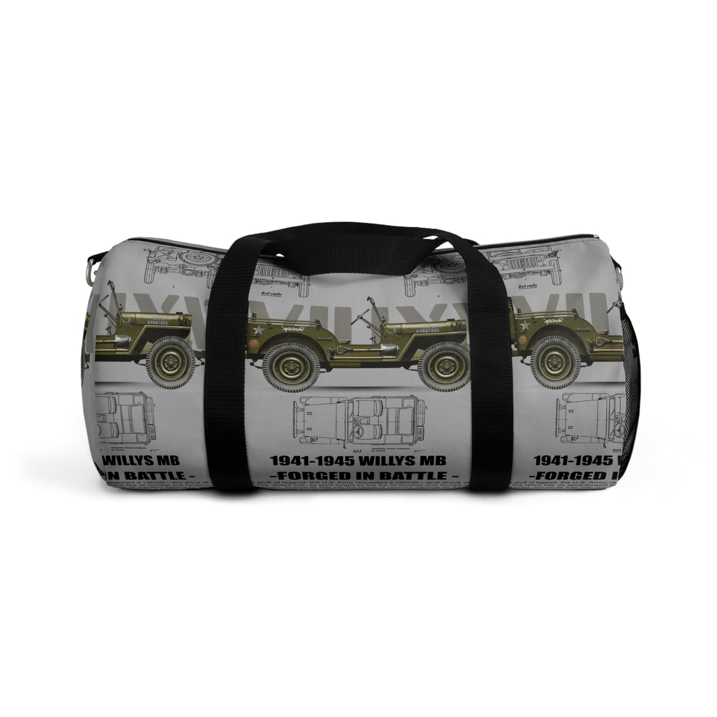 Vintage Military Duffel Bag, Off Road Gym Bag, Willy's MB 1941-1945, Army Stylish Travel Bag, Canvas Tote, Military Green Duffel Bag