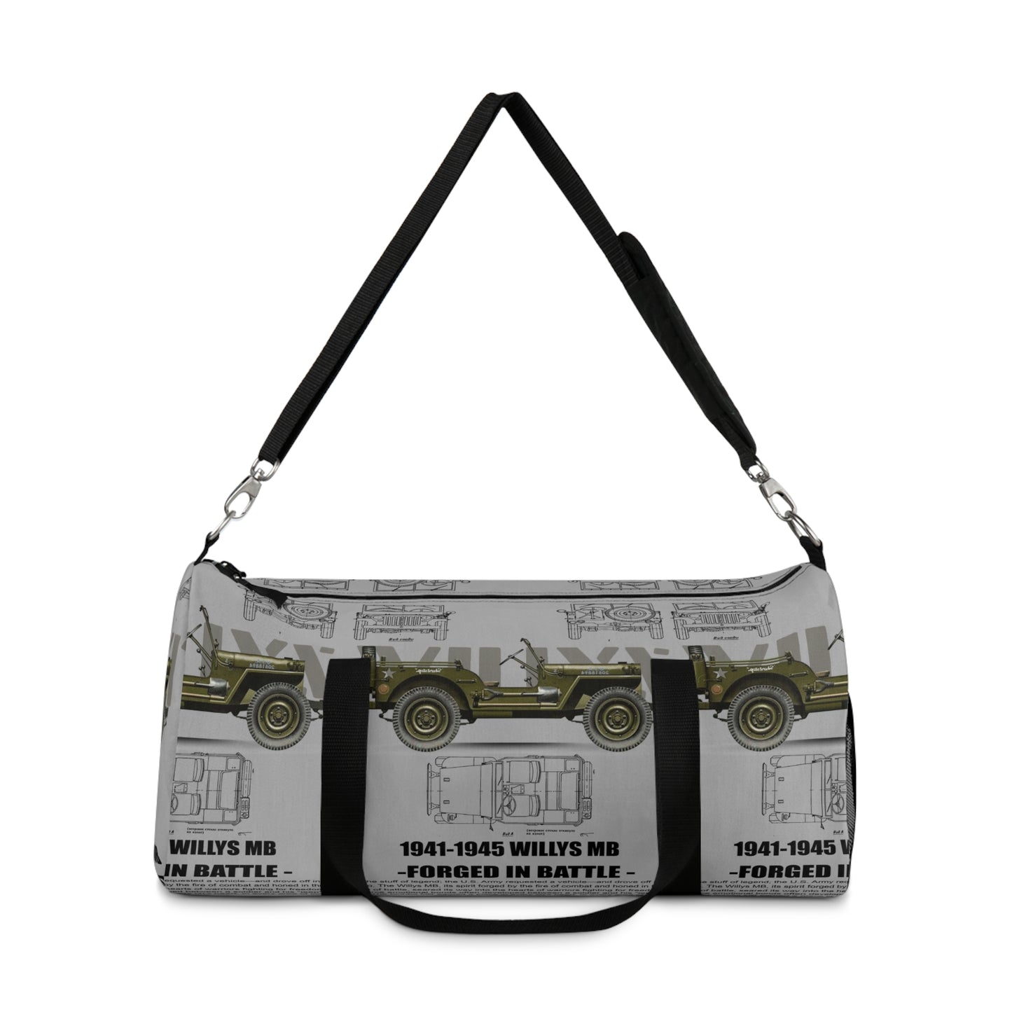 Vintage Military Duffel Bag, Off Road Gym Bag, Willy's MB 1941-1945, Army Stylish Travel Bag, Canvas Tote, Military Green Duffel Bag